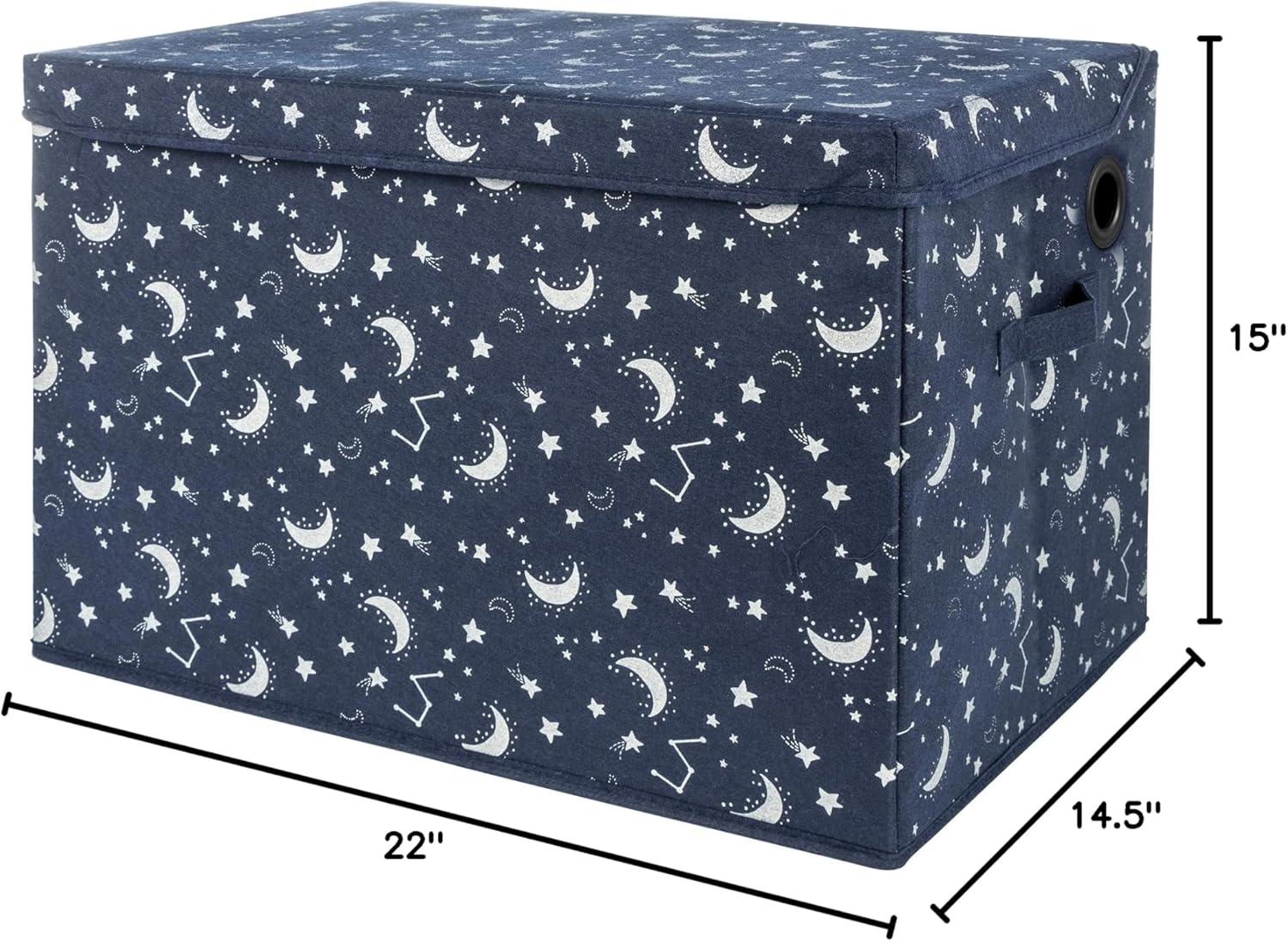 Sammy & Lou Kids' Felt Toy Chest, Toy Storage Box, Navy and White Constellation