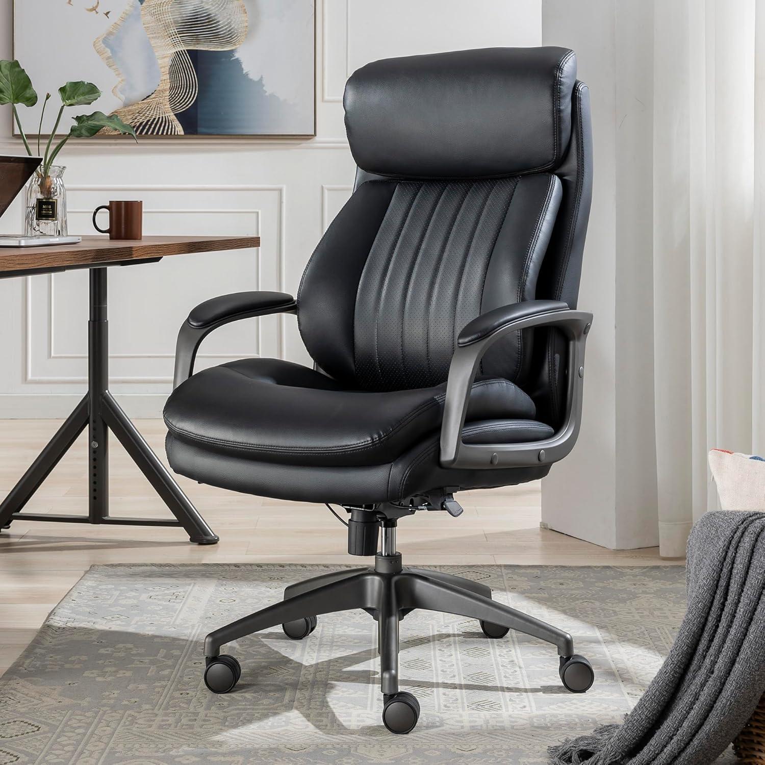 La-Z-Boy La-Z-Boy® Nova Executive Office Chair, Patented AIR Ergonomic Support Technology®, High-Back Premium Comfort & Support, Vegan PU Leather