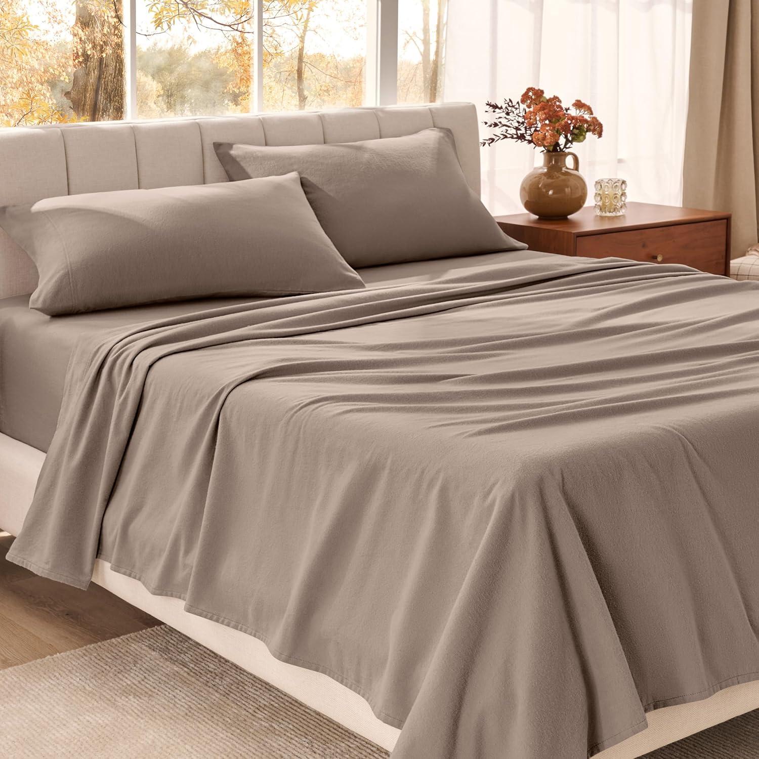 Bare Home Organic 100% Cotton Flannel Sheet Set