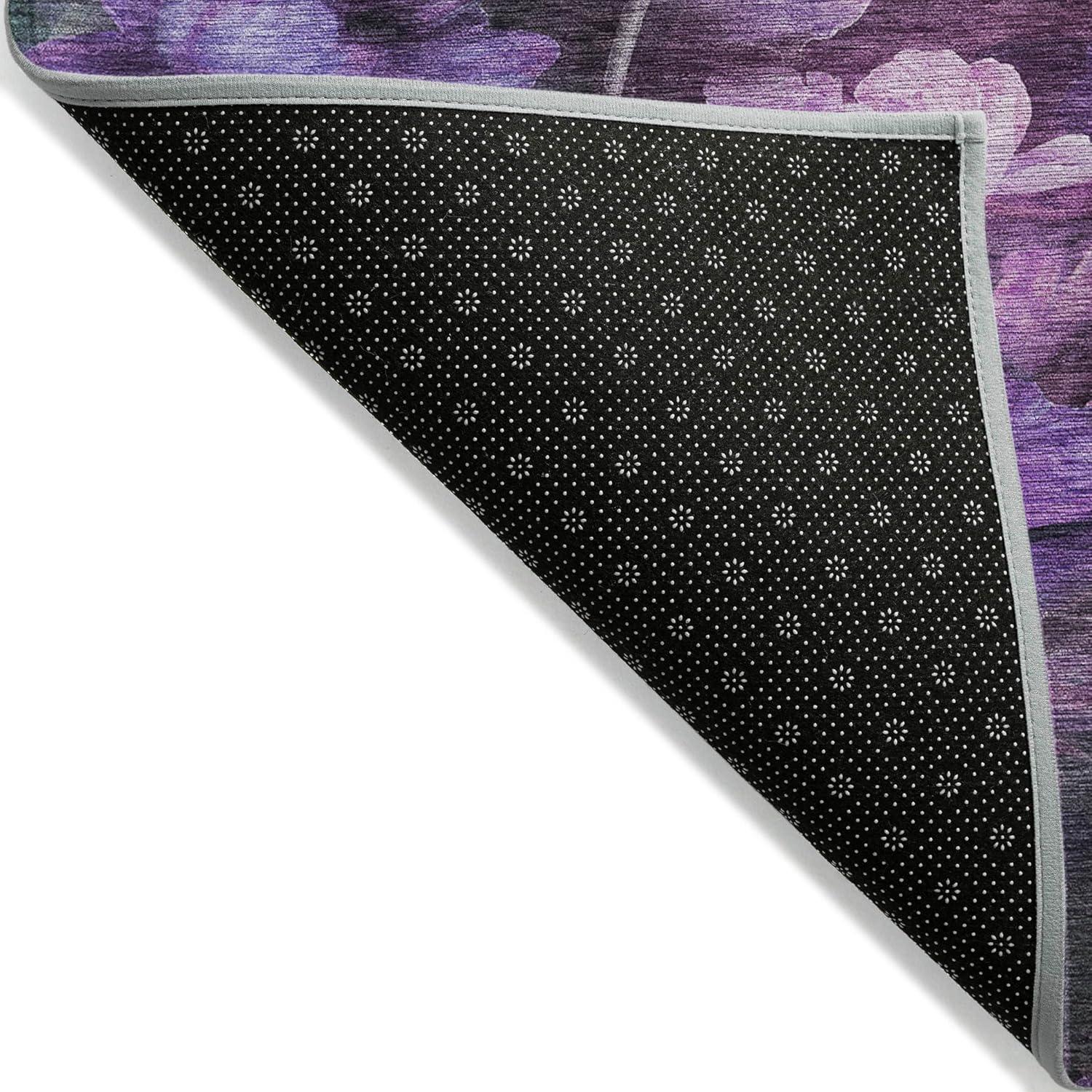 Addison Rugs Chantille Indoor/Outdoor Transitional Floral Purple Washable Rectangle Rug, 3' x 5'