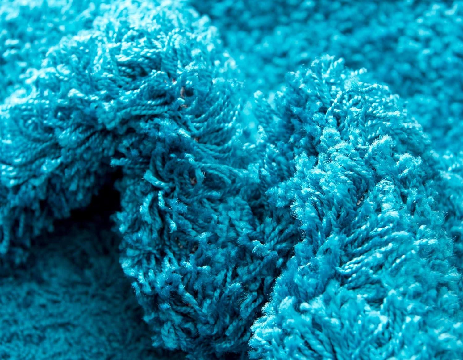 Unique Loom 8' 0 x 10' 0 Solid Shag Turquoise Area Rug
