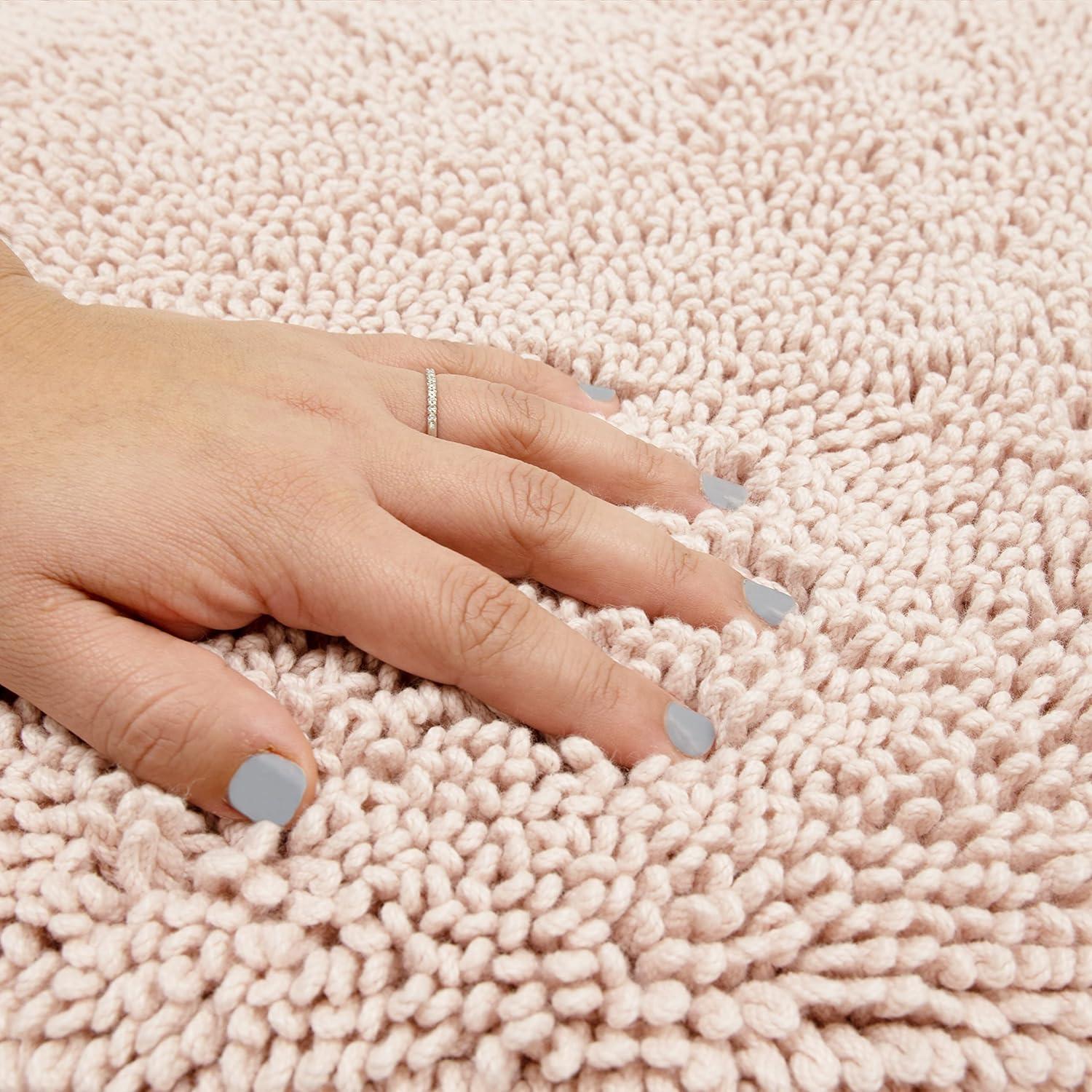 Blush Cotton High-Pile 24" x 60" Bath Rug