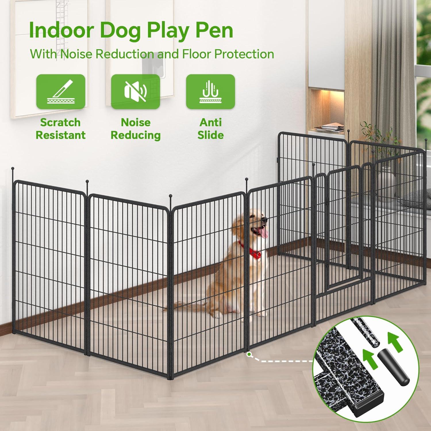 Mr Ironstone Dog Playpen with Anti-Rust Coating,  Dog Pen Indoor/Outdoor Pet Playpen for Foldable Dog Exercise Pens