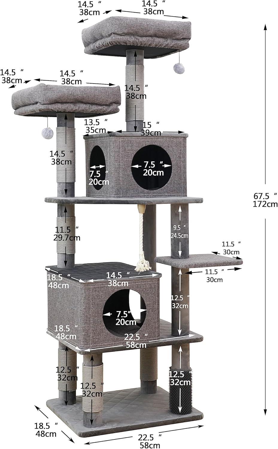 67.5" Cat Tree with 5 Levels