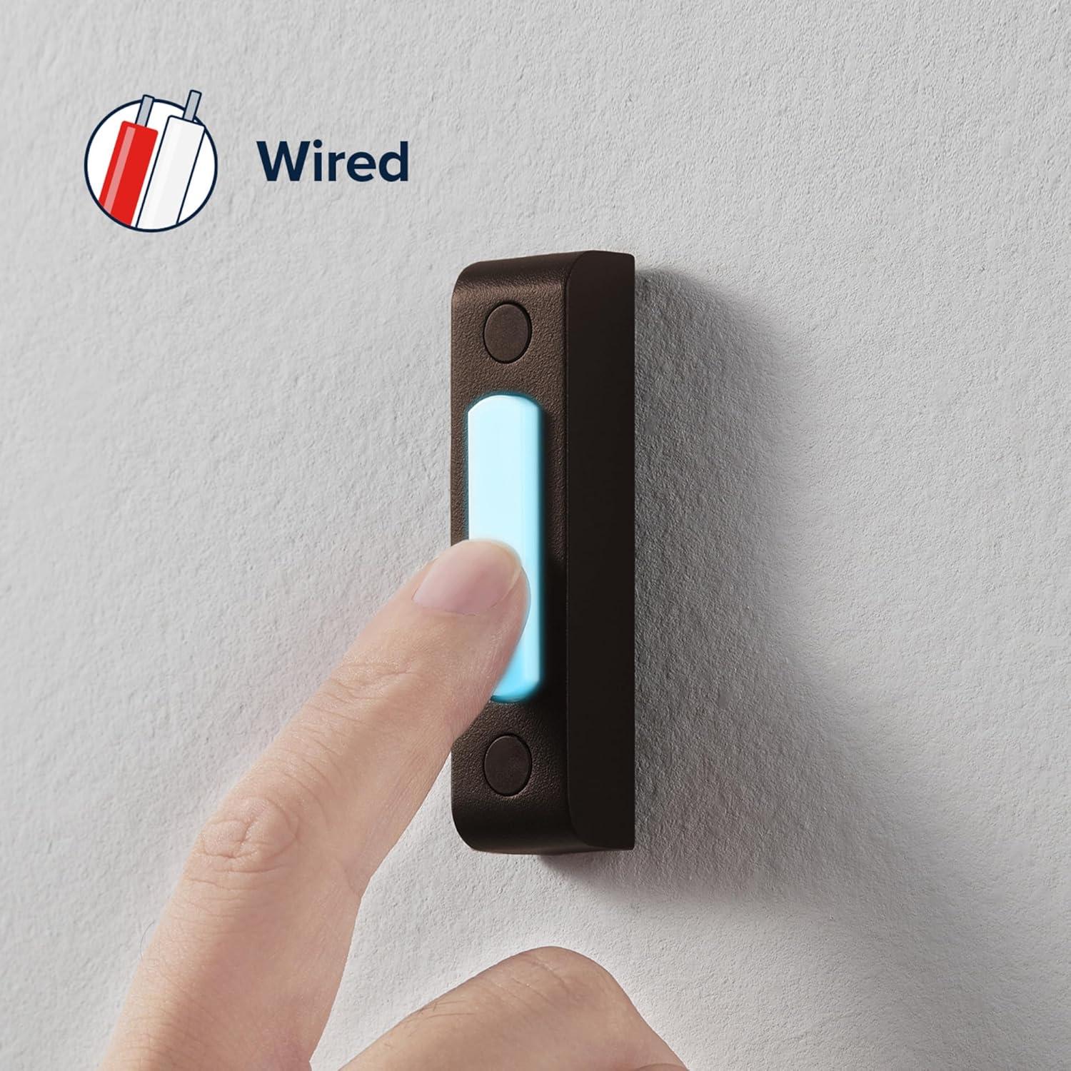 Oil Rubbed Bronze Wired Doorbell with Lighted Button