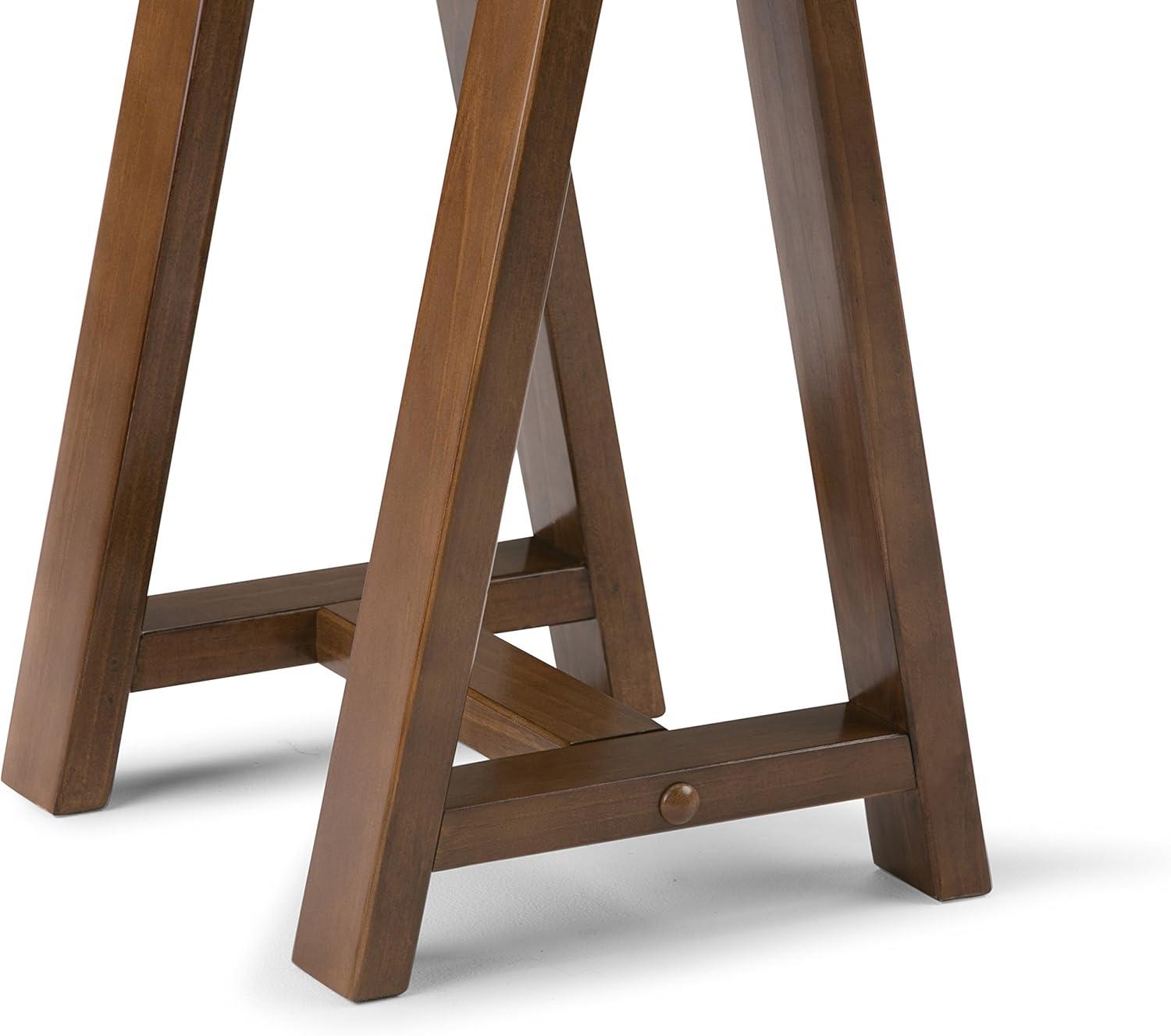 Simpli Home Sawhorse Console Sofa Table-Finish:Medium Saddle Brown