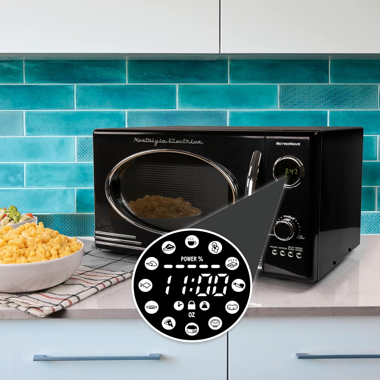 Nostalgia Retro 19" 0.9 cu ft. 800-Watt Countertop Microwave Oven