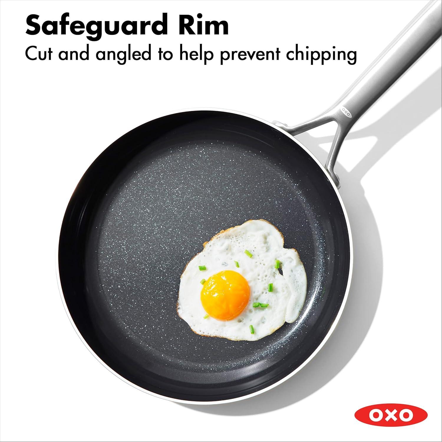 OXO Mira 3-Ply Stainless Steel Non-Stick Frying Pan Set, 8" And 10"