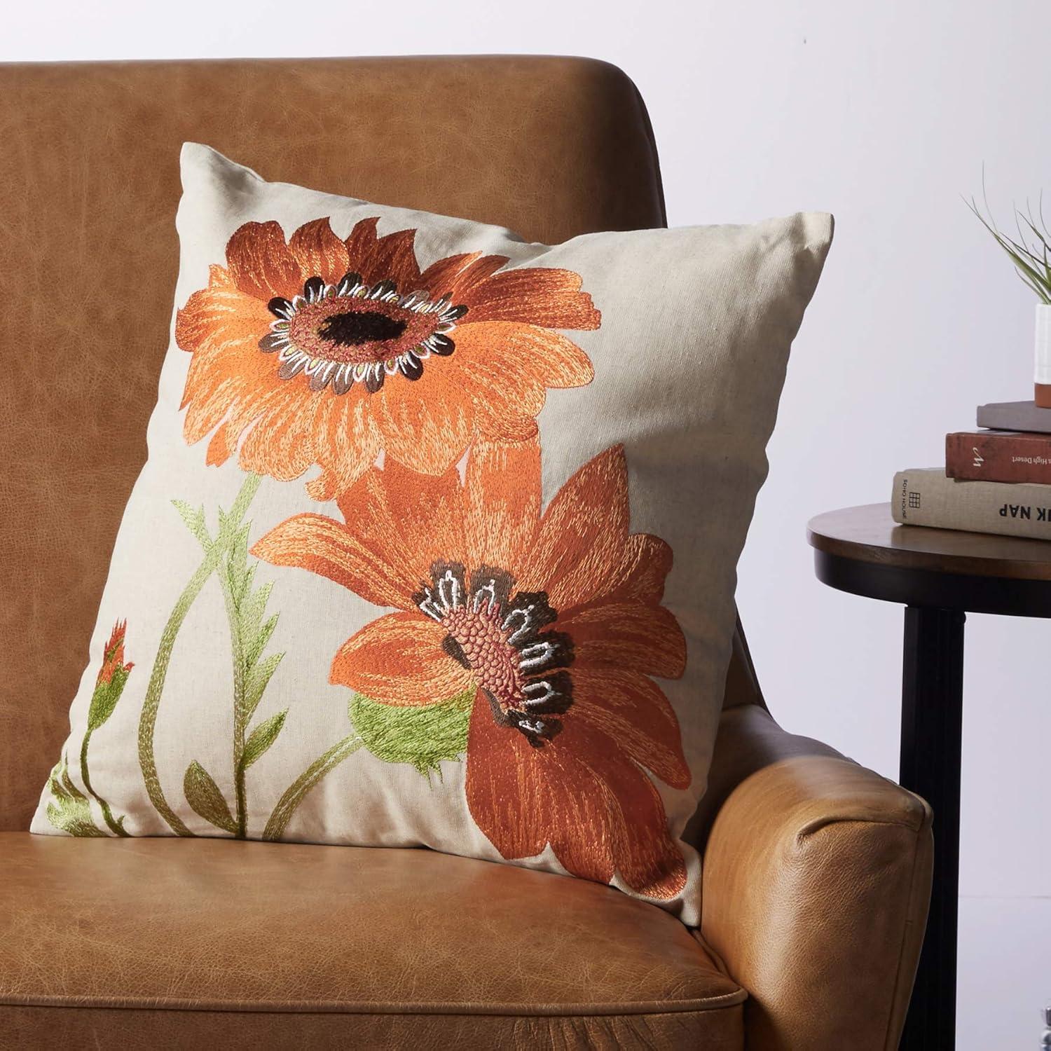 Embroidered Throw Pillow