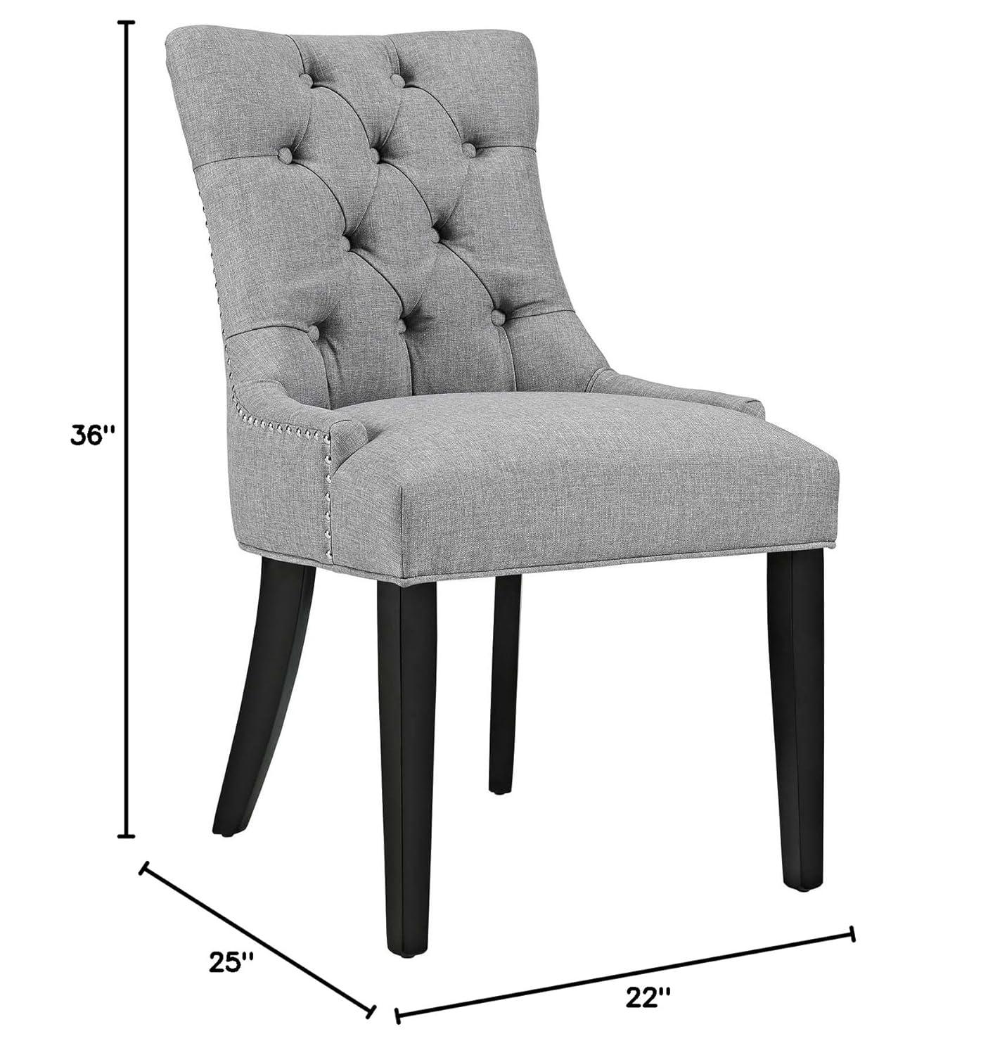 Regent Fabric Dining Chair Light Gray - Modway: Upholstered Polyester, Wood Frame, Spot Clean