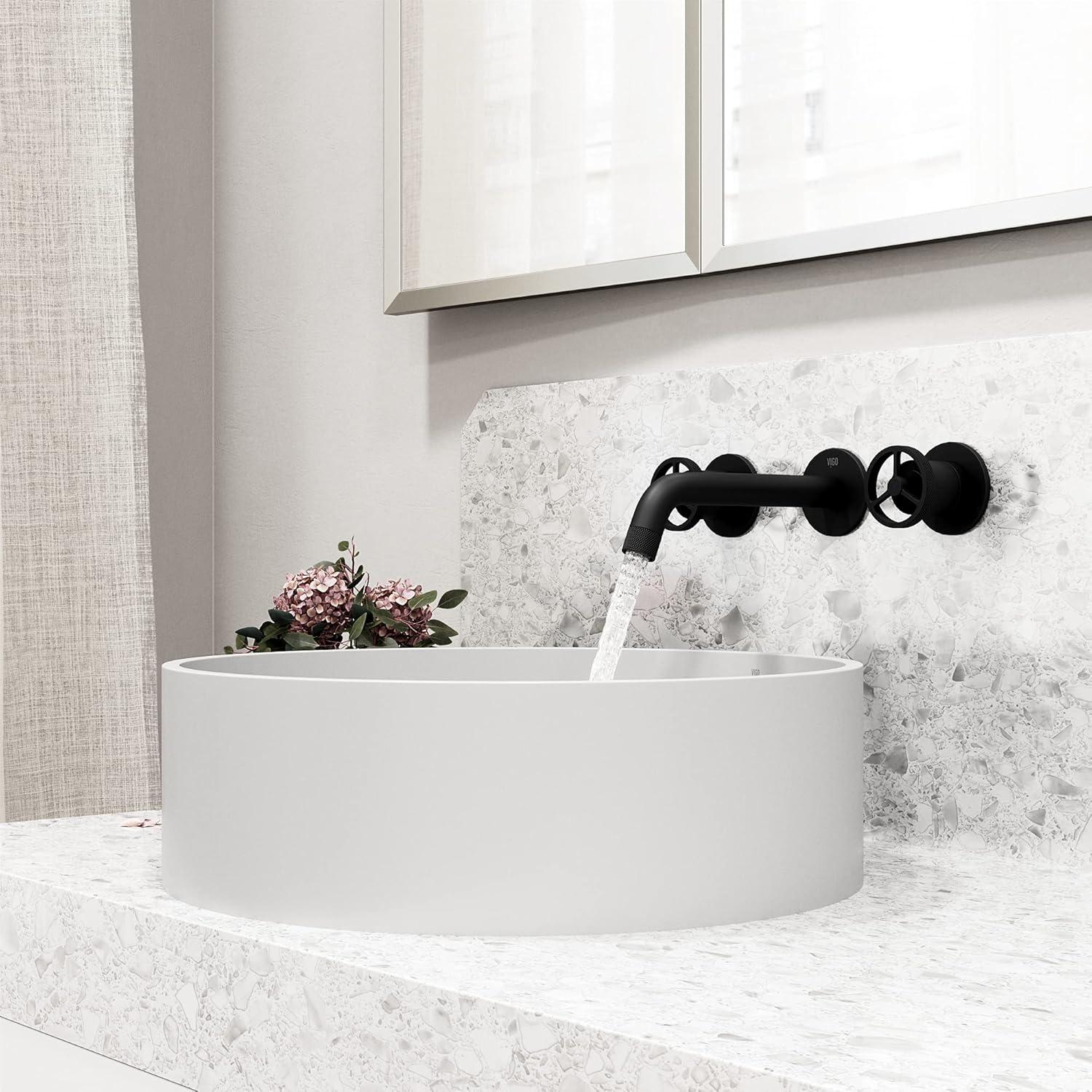 Cass 3" H Two Handle WaterSense Wall Mount Bathroom Faucet