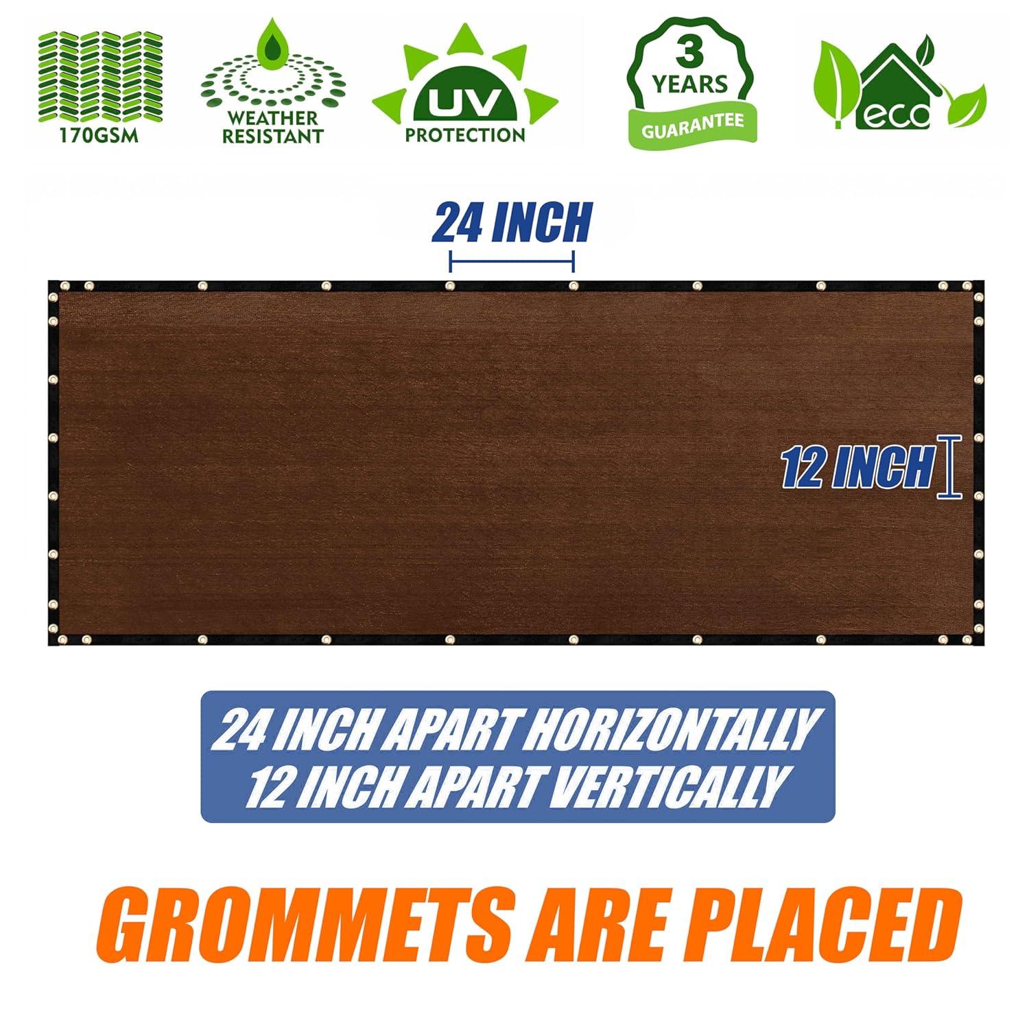 Amgo Amgo Fence Privacy Screen Heavy Duty Windscreen with Bindings & Grommets