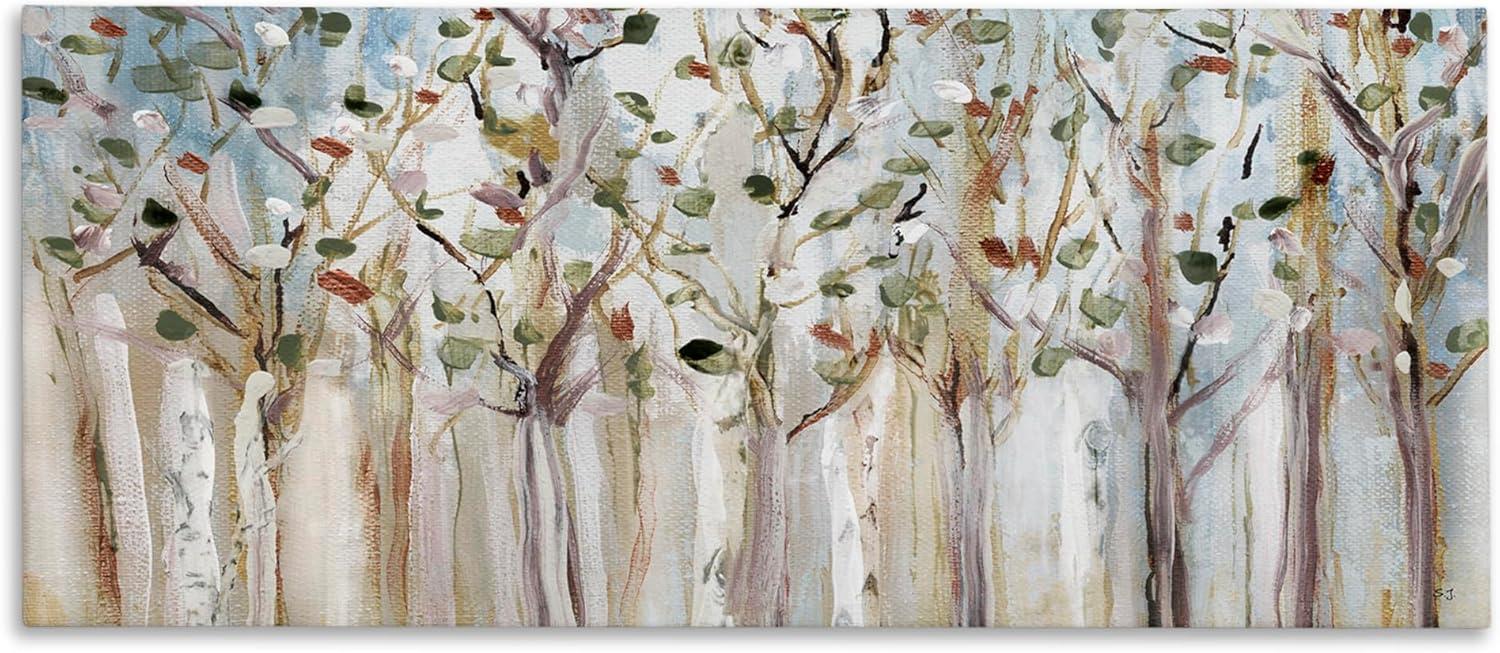 Stupell Industries Bare Branch Trees Birch Forest Fall Twigs Abstract Painting,40 x 17, Design by Sn Jill