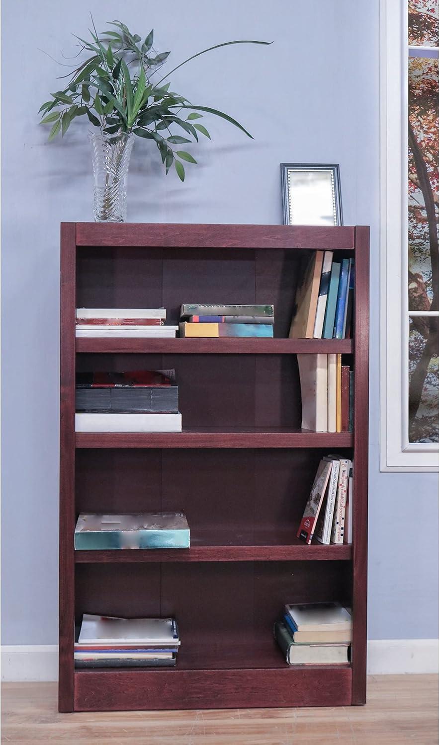 Concepts in Wood  Single Wide Bookcase, 4 Shelves Espresso Espresso Finish