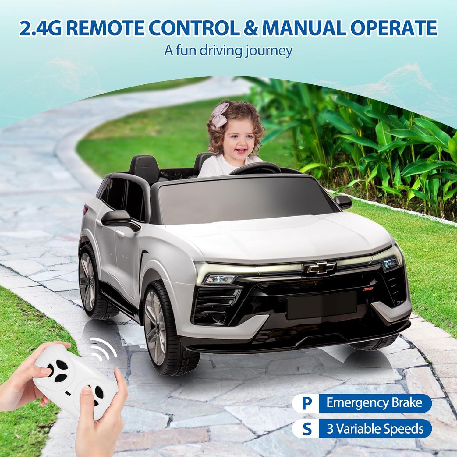 White 24V 2-Seater Electric SUV Ride-On Car