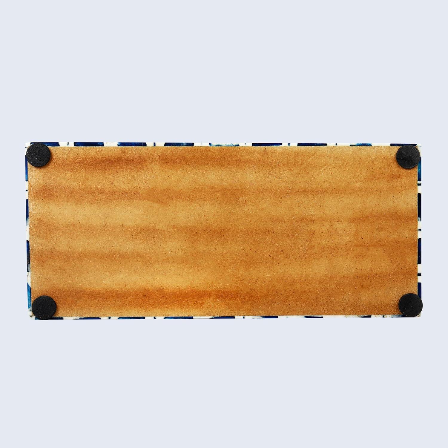 Handicrafts Home Decorative Box with Lids for Home Decor Handmade Modern Keepsake Accessories Collectible Multipurpose Box 10x4.5x2.5 , Star Blue White