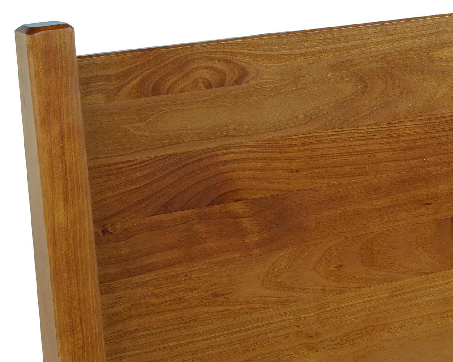 Camaflexi Mid Century Platform Bed Wood Panel Bed Frame with Headboard, Full, Castanho