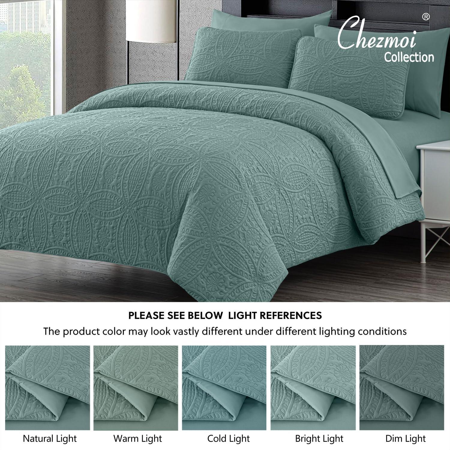 Chezmoi Collection Liam Microfiber 7 Piece Bed in a Bag Comforter Set