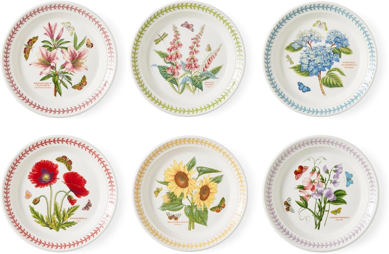 Botanic Garden Meadow Floral Ceramic Salad Plates - Set of 6