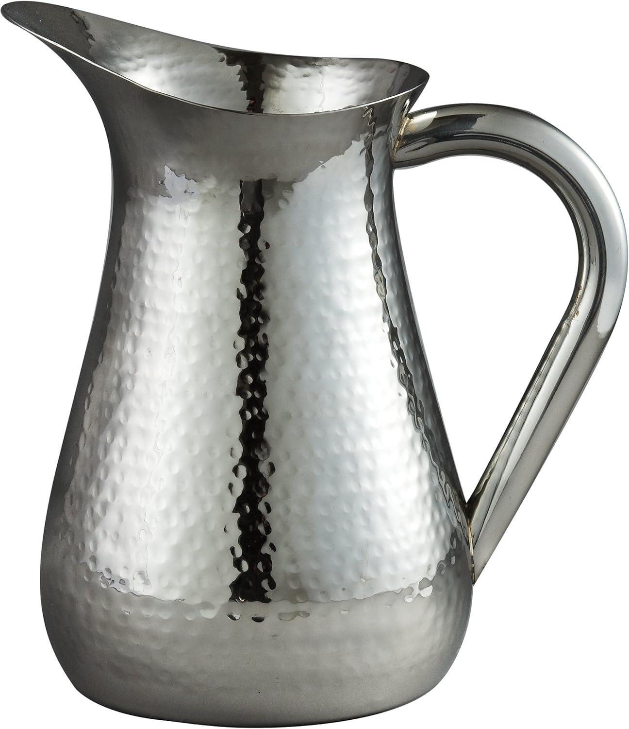 Hammered Stainless Steel 48-Ounce Beverage Pitcher