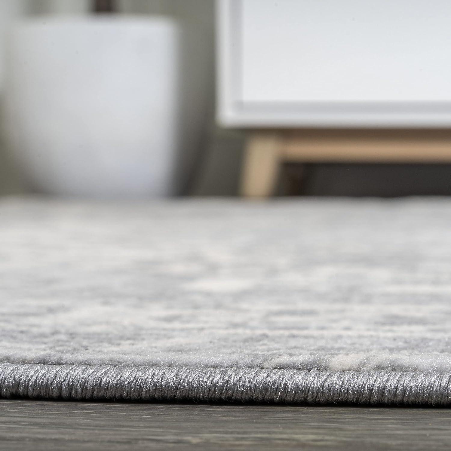 2' X 10' Modern Persian Vintage Medallion Runner Rug, Light Gray/Ivory - JONATHAN Y