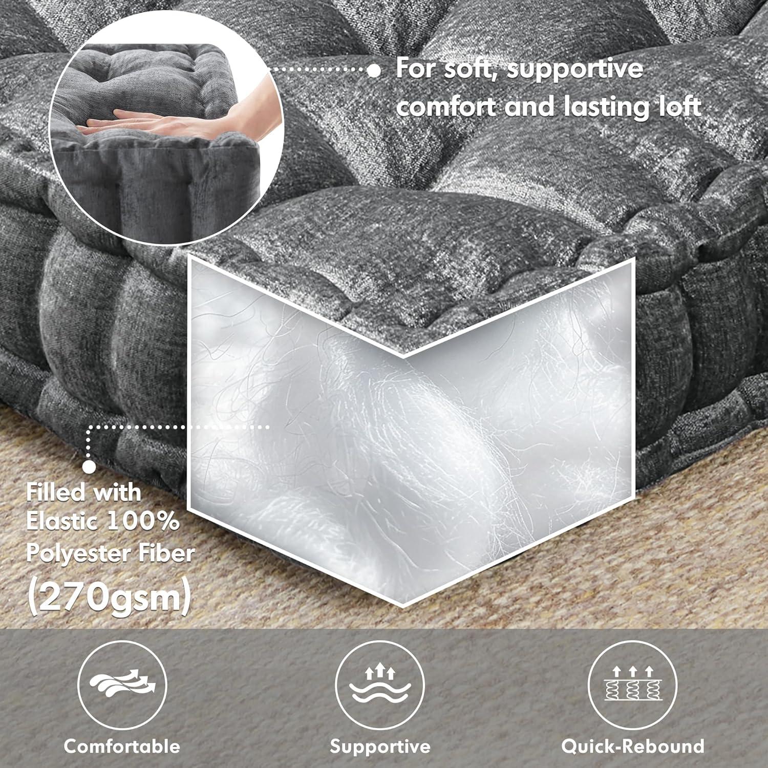 Intelligent Design Azza Poly Chenille Square Floor Pillow Cushion