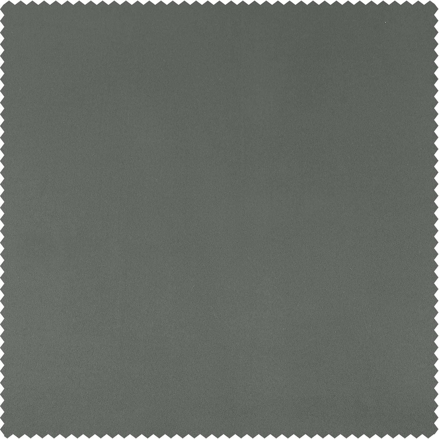 Neutral Grey Polyester Blackout Puddle Length Drapes