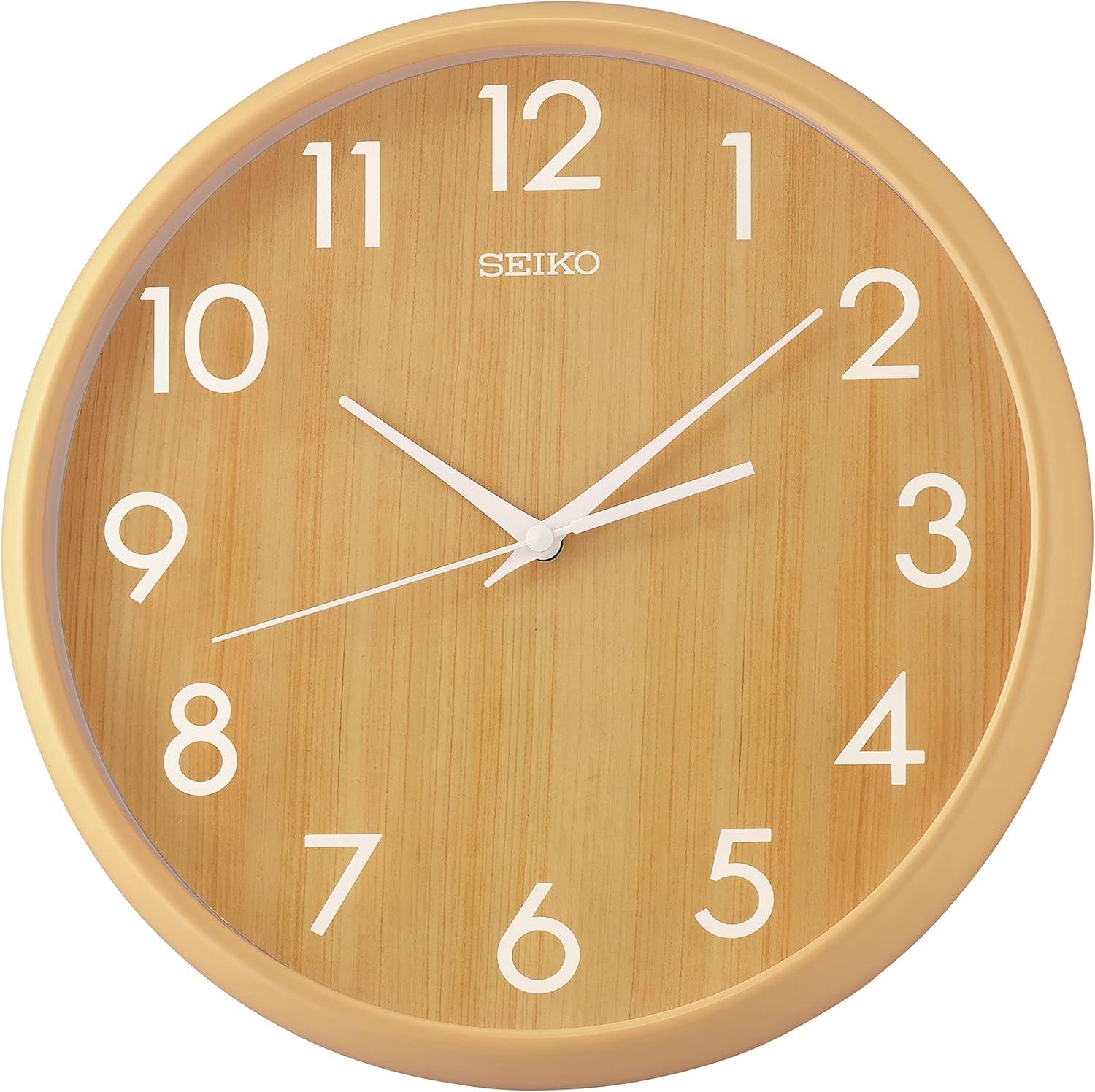 Seiko Shinrin Light Brown Faux Wood Wall Clock