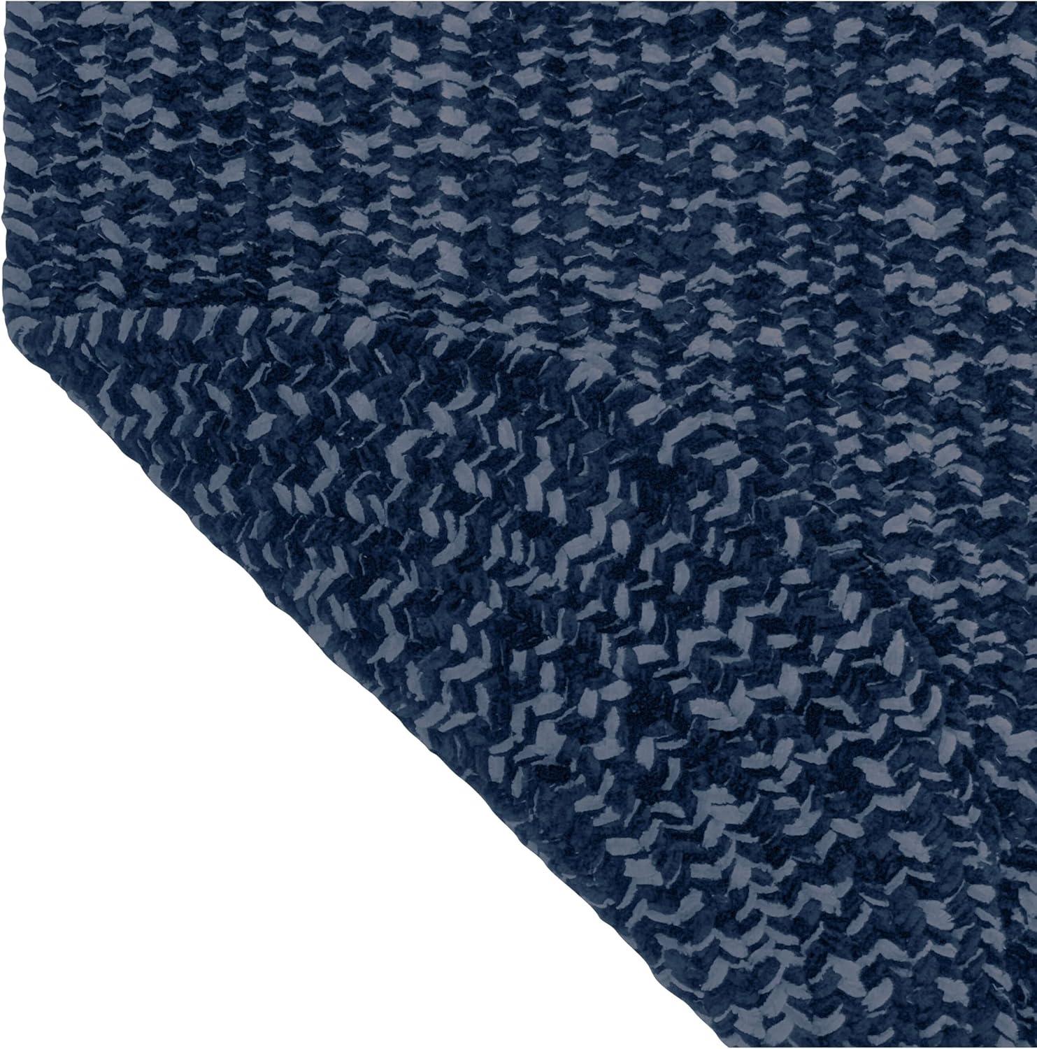 Better Trends Chenille Tweed Braid Collection is Durable and Stain Resistant Reversible Indoor Area Utility Rug 100% Polyester in Vibrant Colors, 22" x 40" Oval, Navy & Smoke Blue
