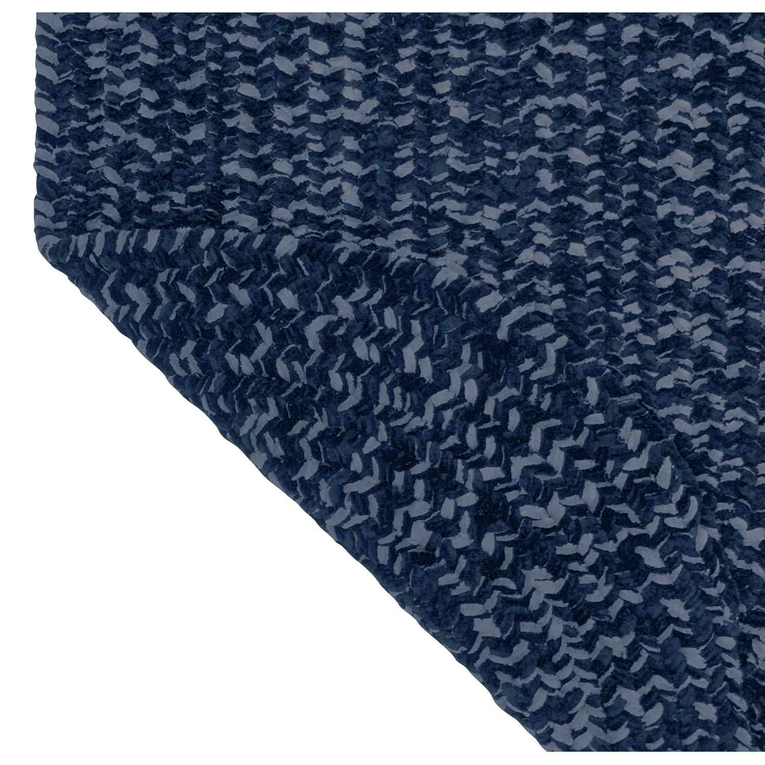Better Trends Chenille Tweed Braid Collection is Durable and Stain Resistant Reversible Indoor Area Utility Rug 100% Polyester in Vibrant Colors, 22" x 40" Oval, Navy & Smoke Blue