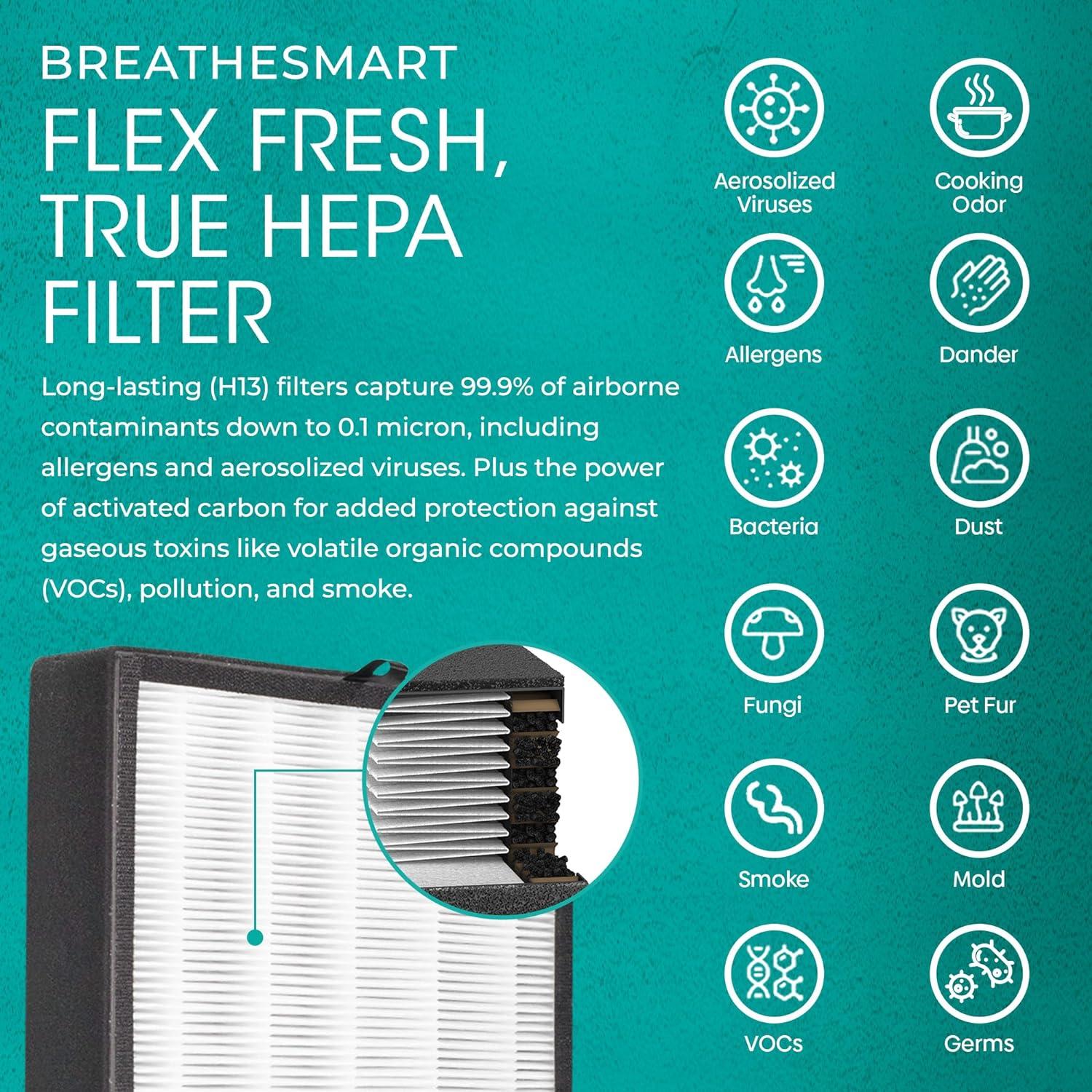 White HEPA Tower Air Purifier with Silver Filter