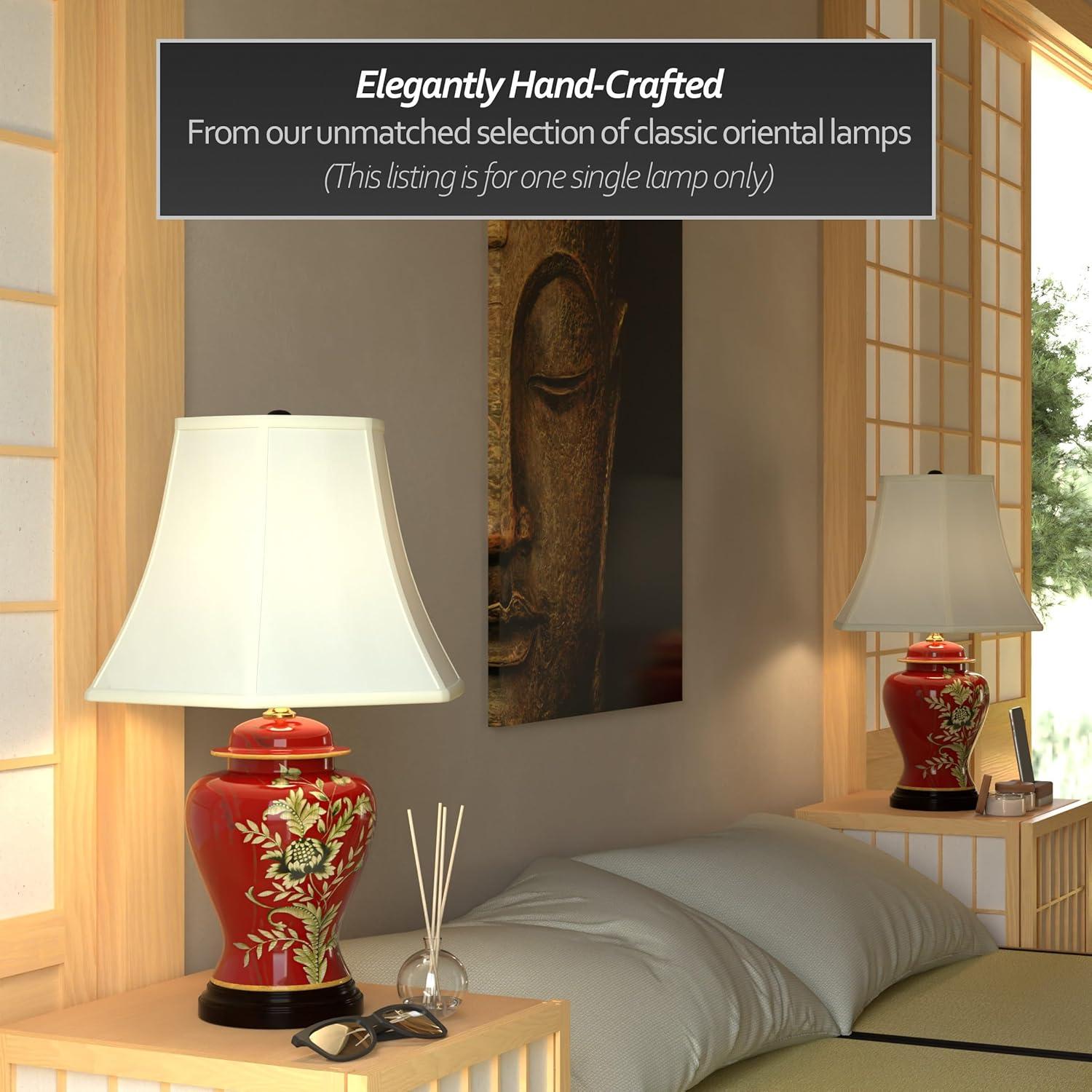 Oriental Furniture 22.5" Golden Foliage Porcelain Lamp, decorative lamp, table lamp, any occasion, any room item