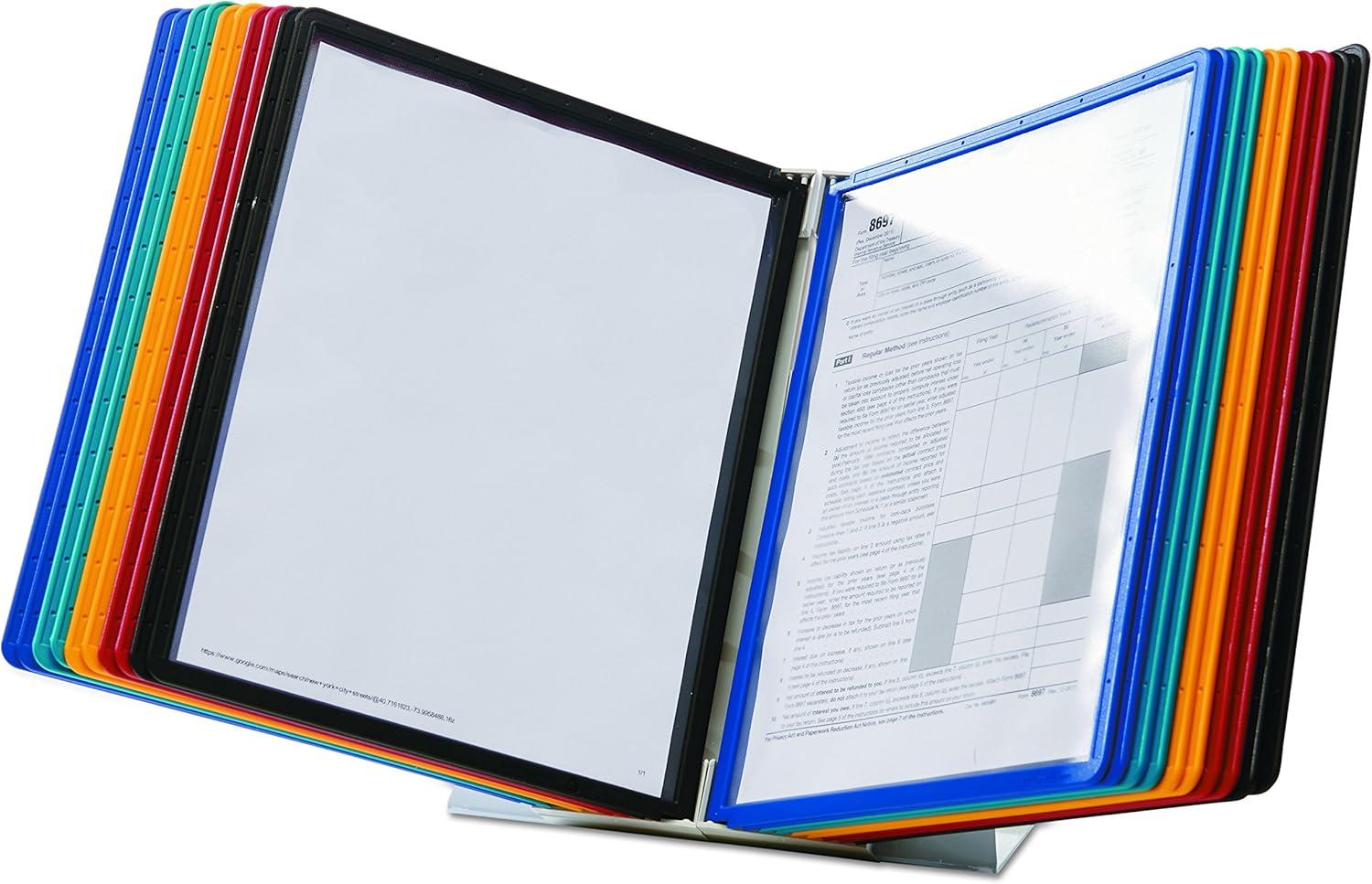 Durable® ario Reference Desktop System, 20 Panels, Assorted Borders And Panels