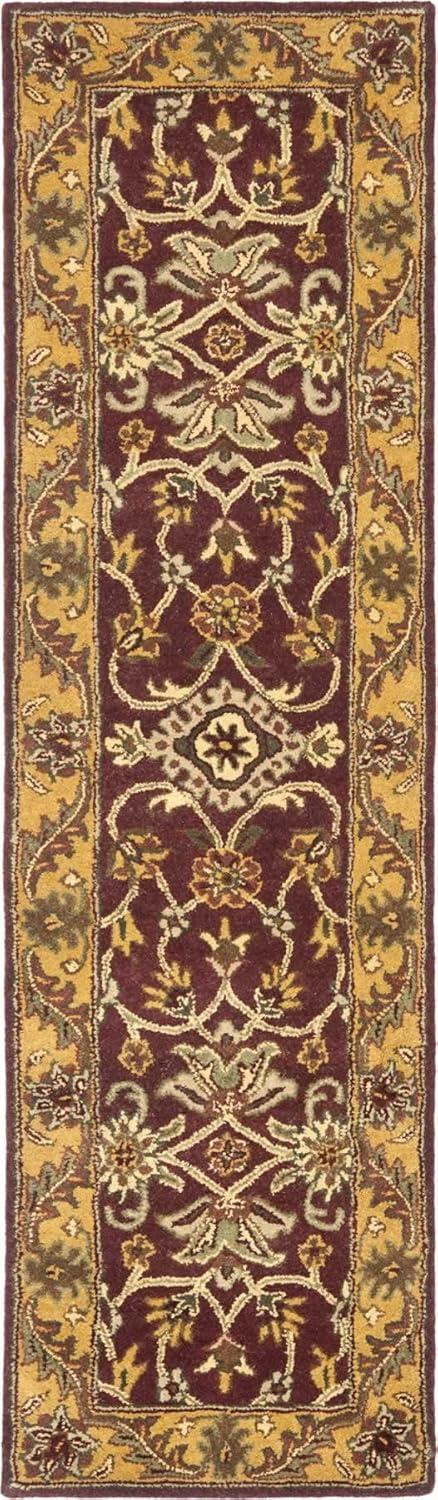 SAFAVIEH Golden Jaipur Dreda Border Wool Area Rug, Burgundy/Gold, 4' x 6'