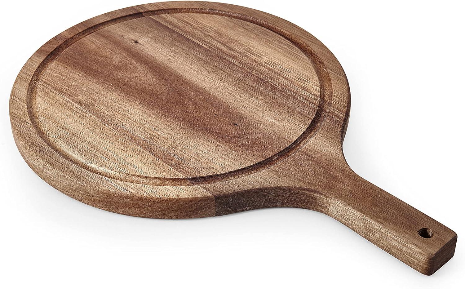 Acacia Wood Round Paddle Board with Juice Groove