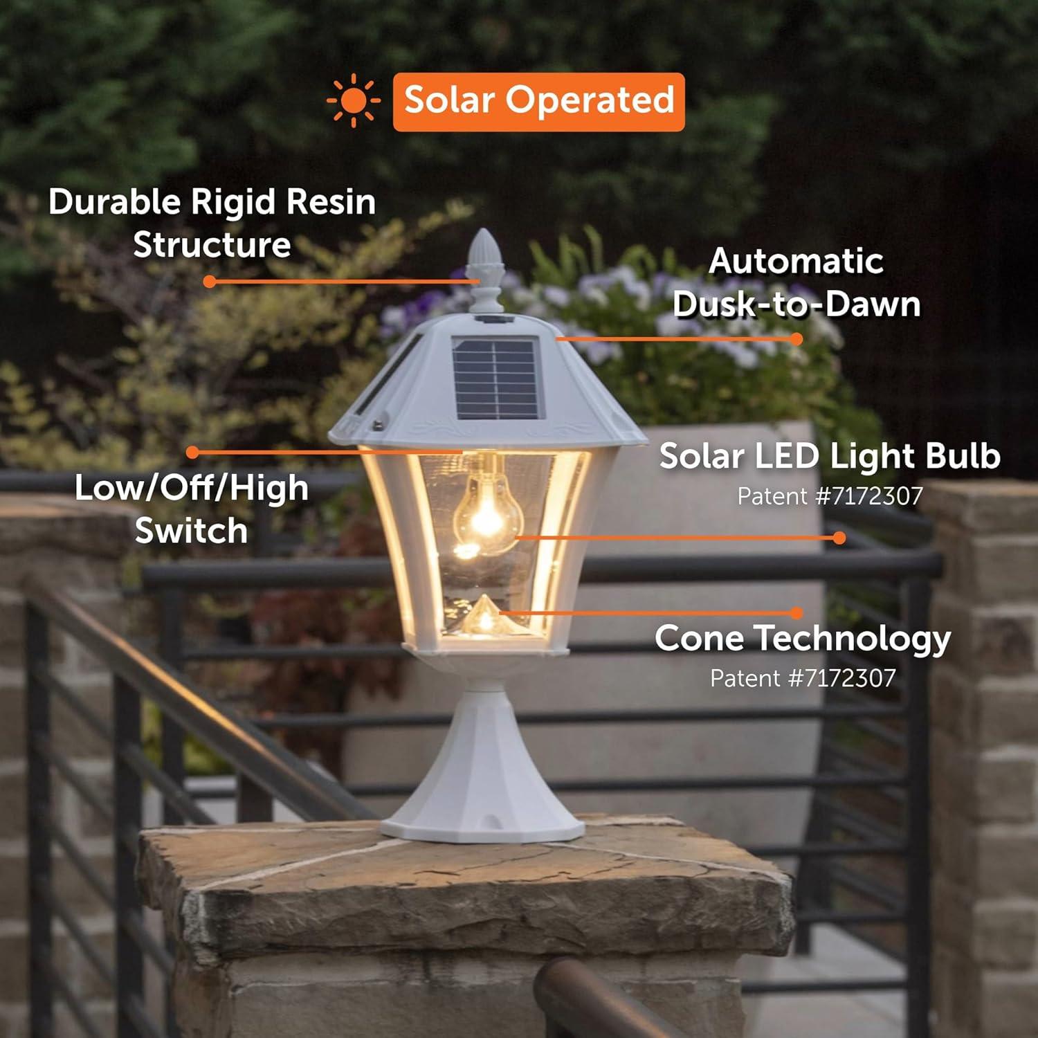 Baytown Ii Bulb Solar Light - Warm White LEDs- Wall/pier/ 3 Inch Fitter Mounts