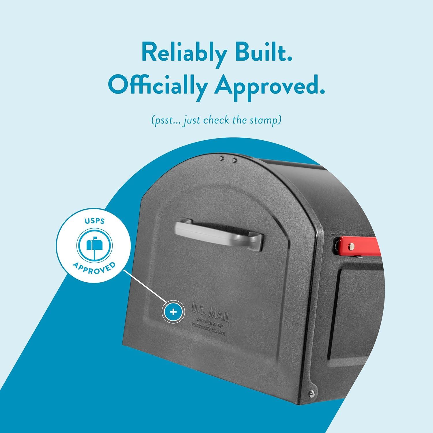 Architectural Mailboxes Centennial Post Mount Galvanized Steel Post Mount Pewter Mailbox