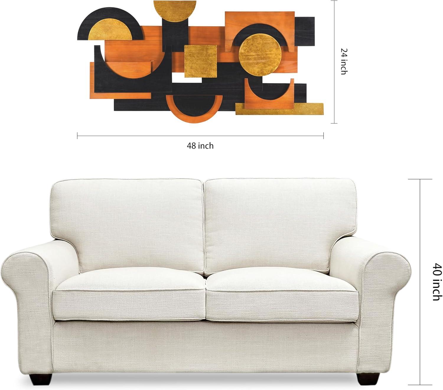 'Amber Embraces II' Hand Made & Hand Finished Dimensional Solid Paulownia Wood Abstracts Wall Art