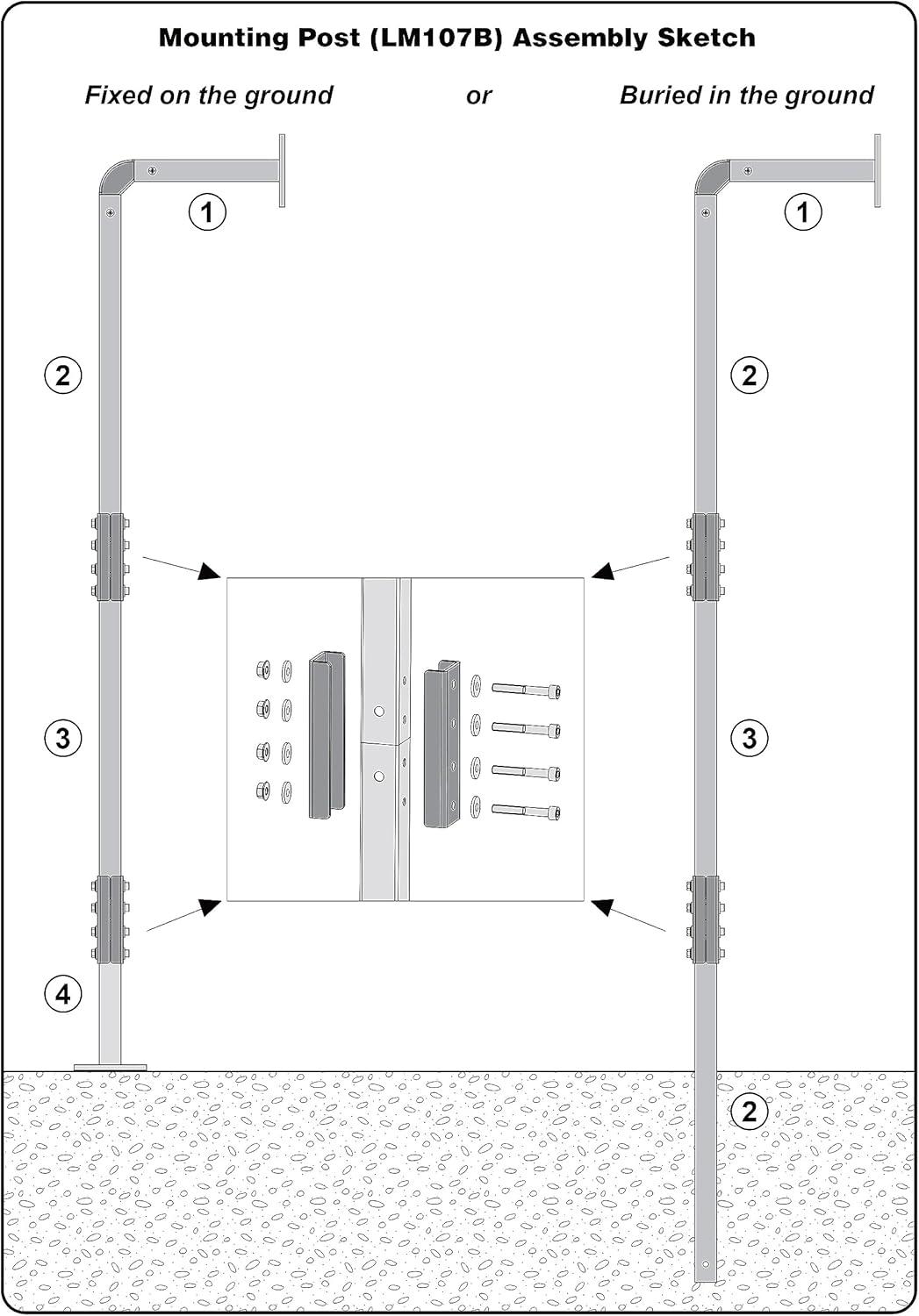 ALEKO 60.8'' H x 3.9'' W Black Metal Fencing Kits