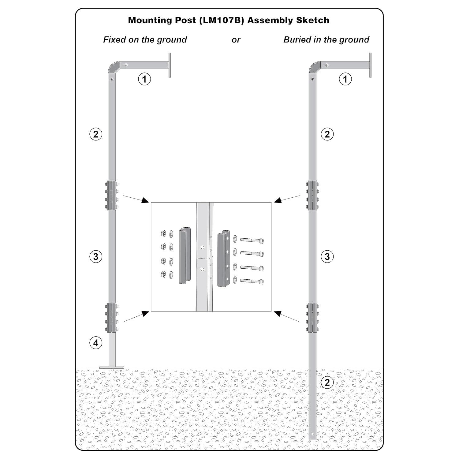 ALEKO 60.8'' H x 3.9'' W Black Metal Fencing Kits