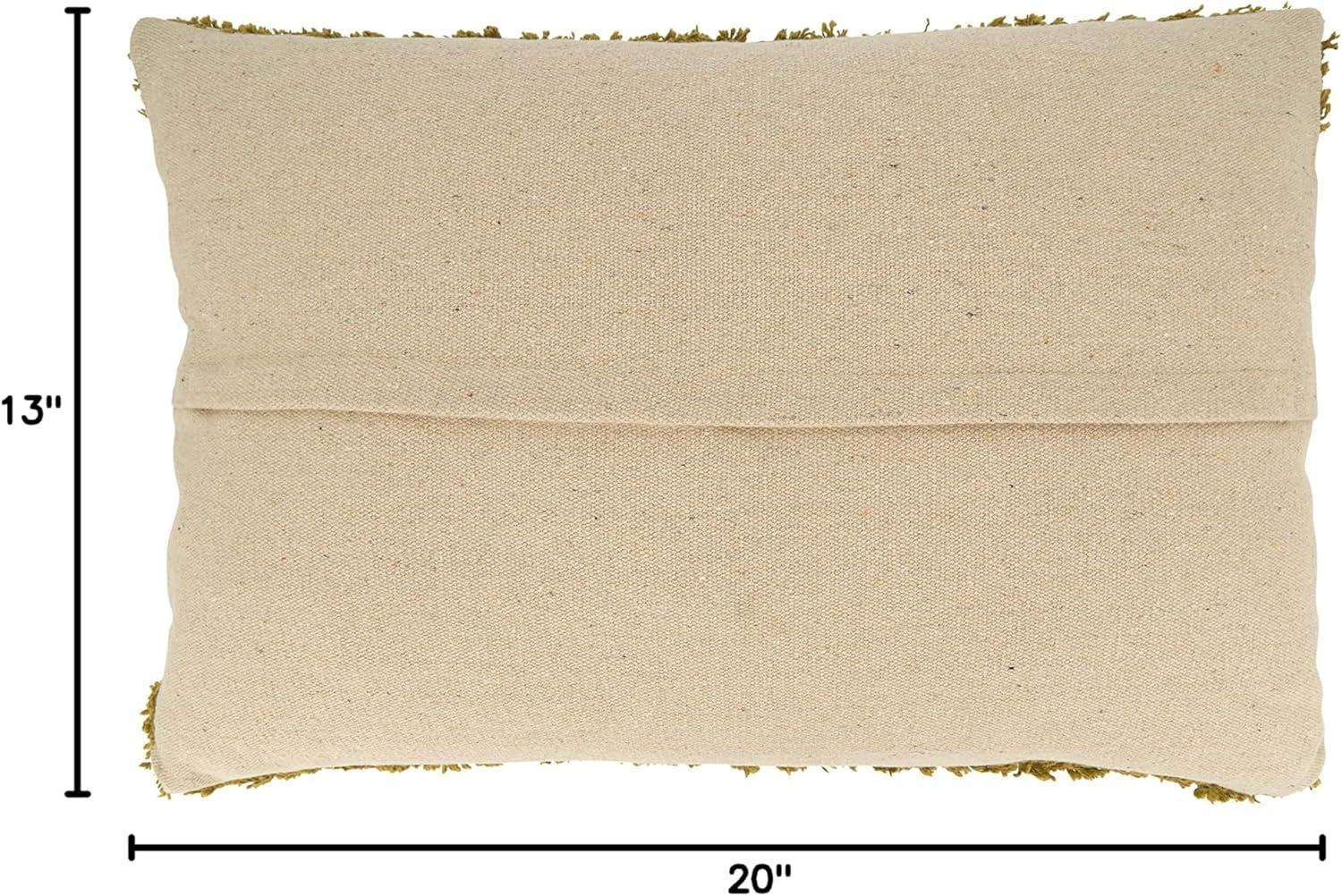 Saro Lifestyle Tufted Throw Pillow With Poly Filling, Chartreuse, 13" x 20"
