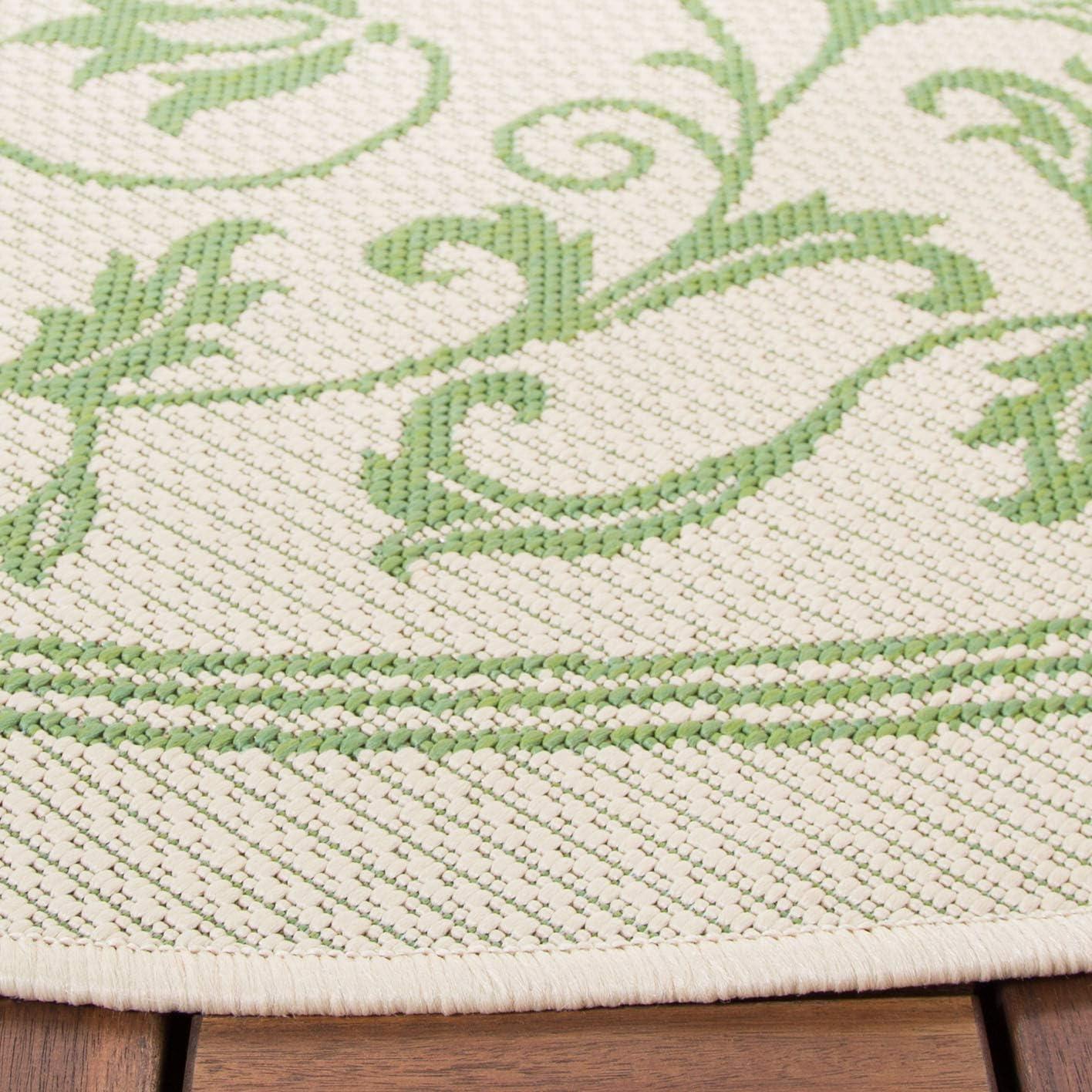 Courtyard CY2098 UV & Stain Resistant Non-Shedding Power Loomed Indoor/Outdoor Area Rug - Natural/Terra - 7'10" Round - Safavieh