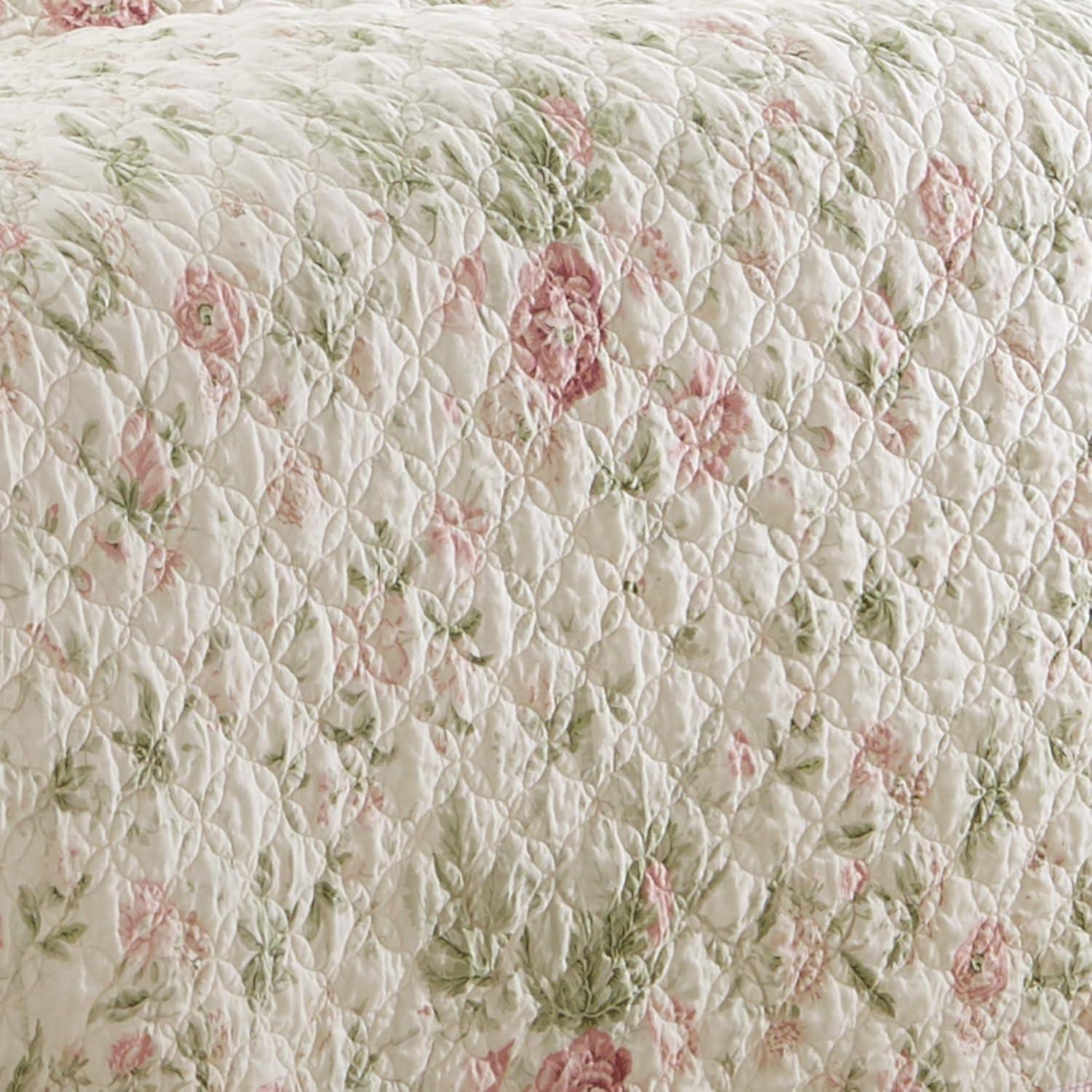 Laura Ashley Laura Ashley Breezy Floral Cotton Reversible Quilt Set