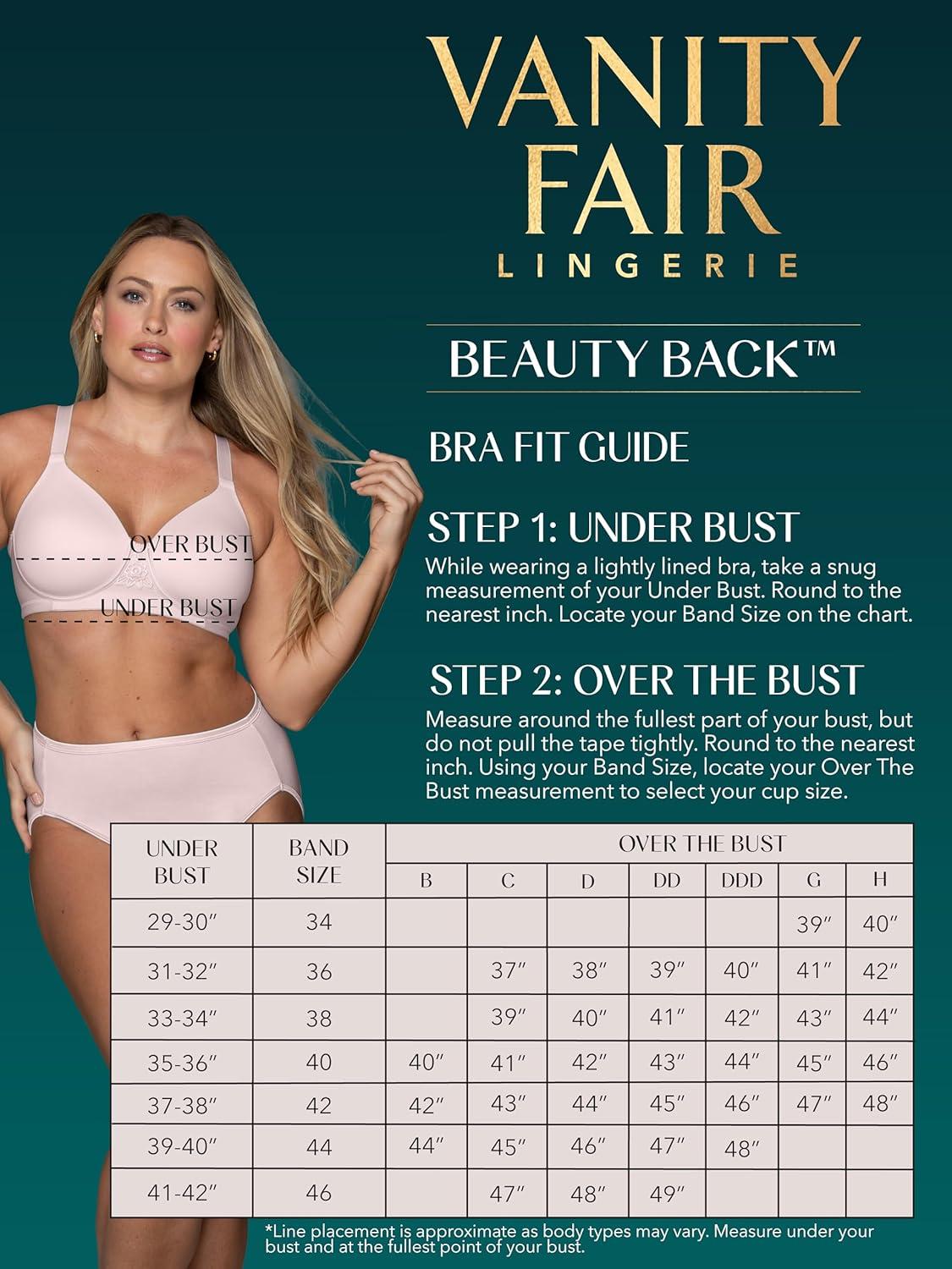 Vanity Fair Lingerie Women's Beauty Back Full Figure Smoothing Wireless Bra, Style 71380