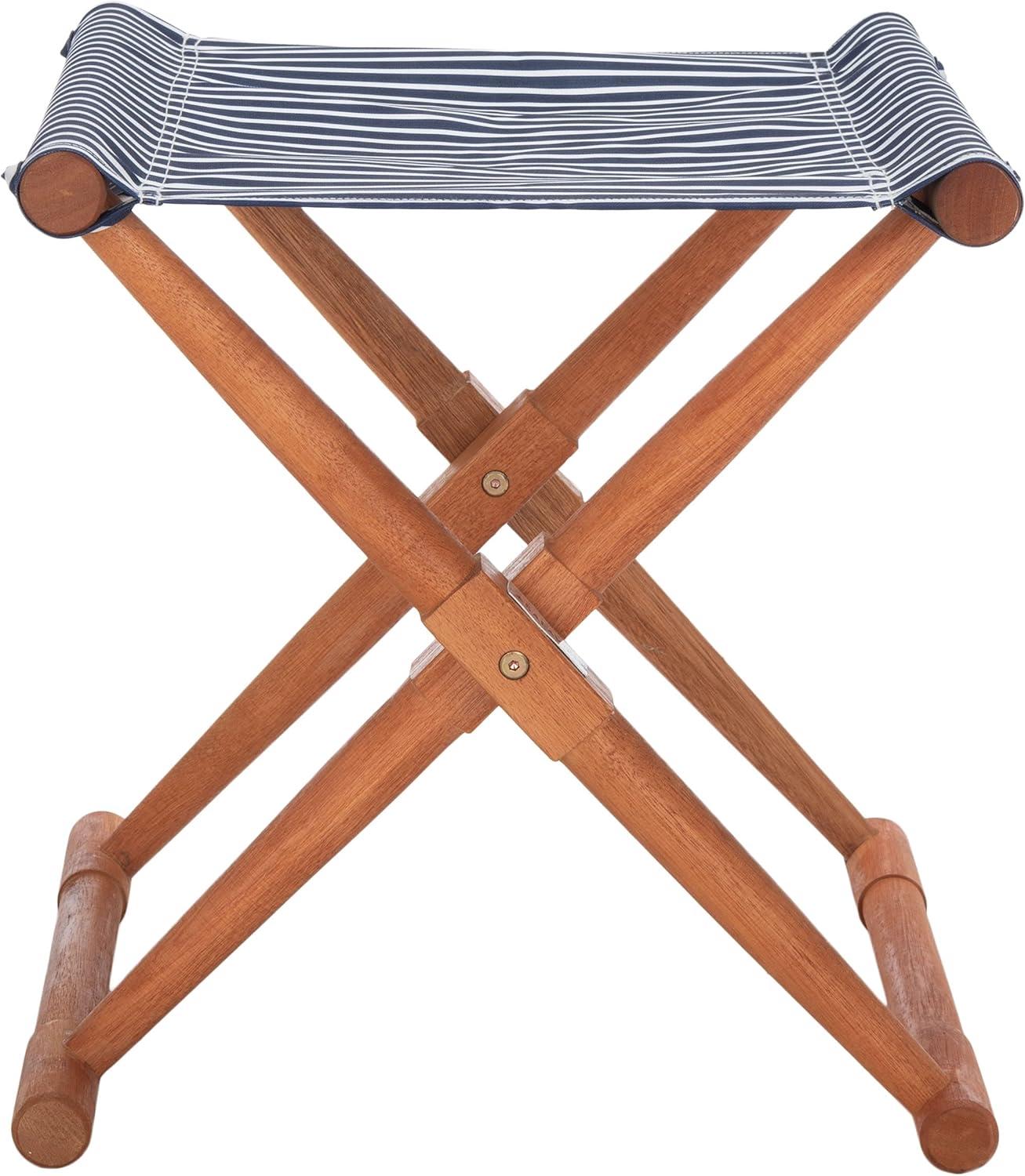 Breanne Stool Indoor/Outdoor (Set Of 2) - PAT7053 - Natural/Navy Stripe - Safavieh