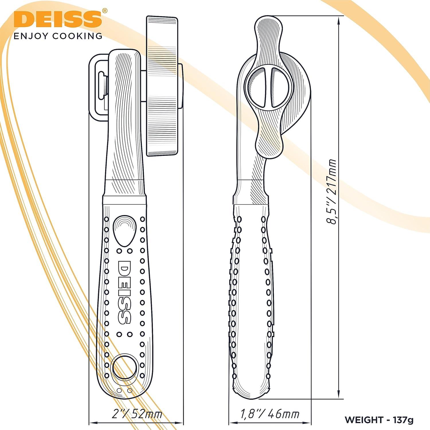 Deiss Orange Ergonomic Non-slip Handle Can Opener