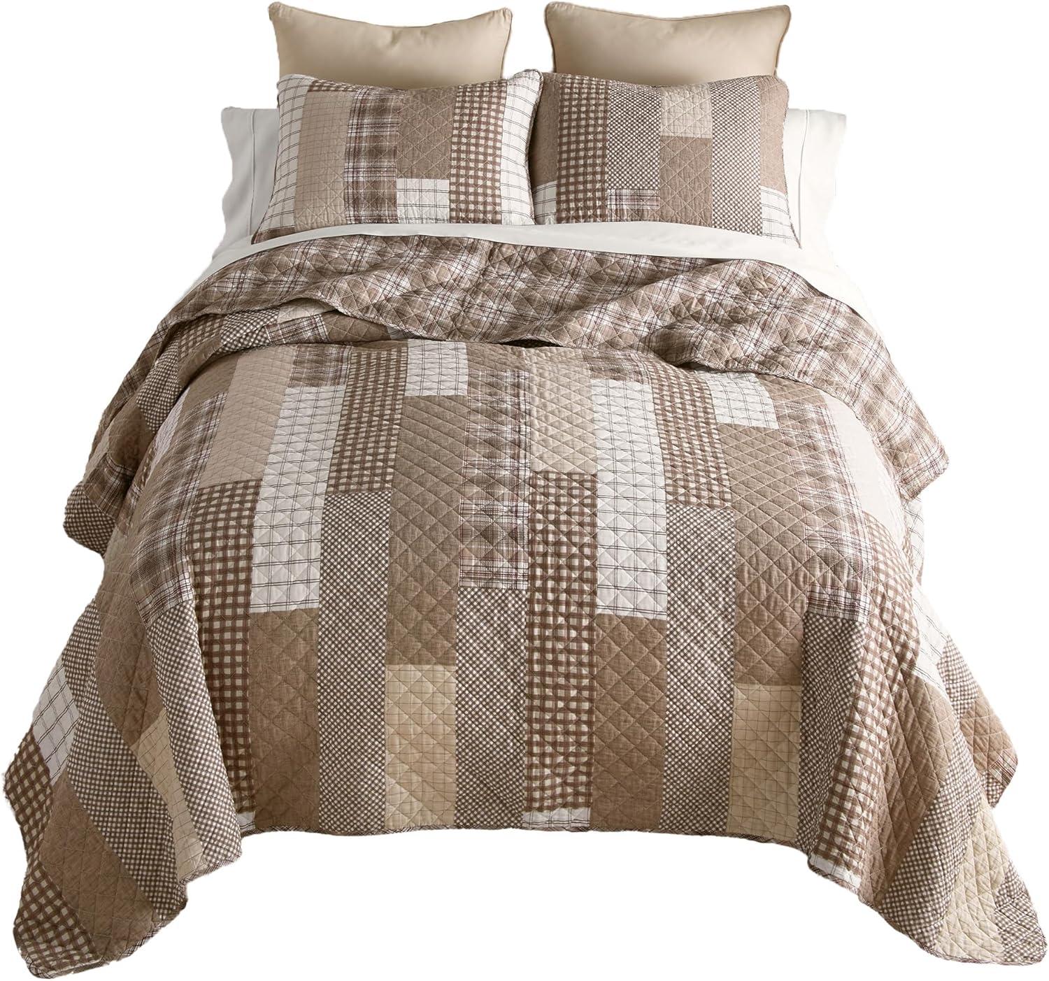 Donna Sharp Highland Plaid 3PC Cotton King Quilt Set