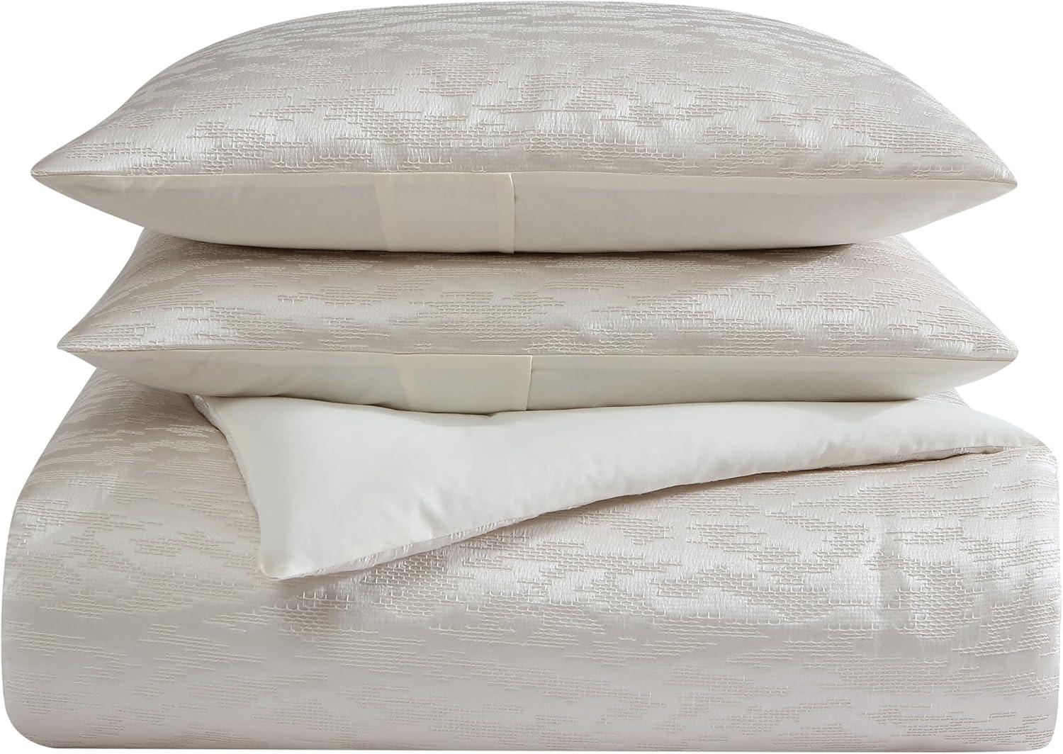 Vera Wang Illusion Ivory Duvet Cover Set