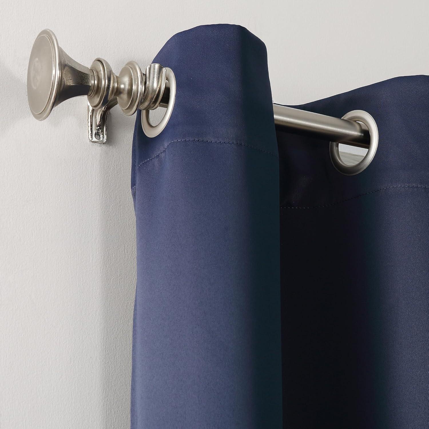 40"x84" Sun Zero Blackout Kenneth Energy Saving Grommet Curtain Panel Navy Blue: Modern Thermal Insulated, Noise Reduction