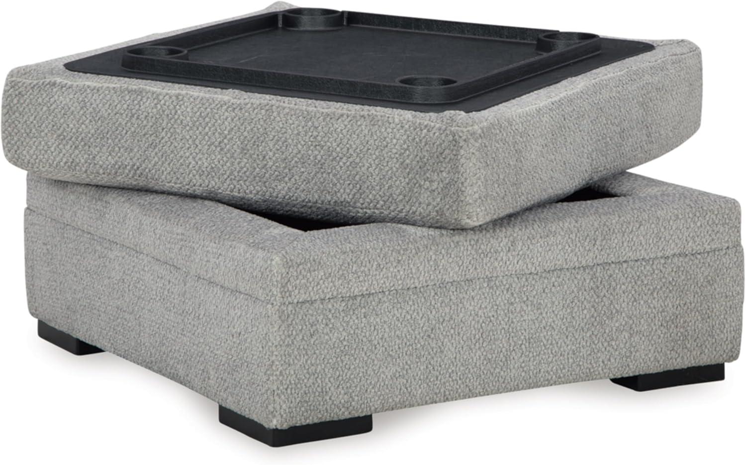 Signature Design by Ashley Casselbury Classic Ottoman With Storage, Light Gray